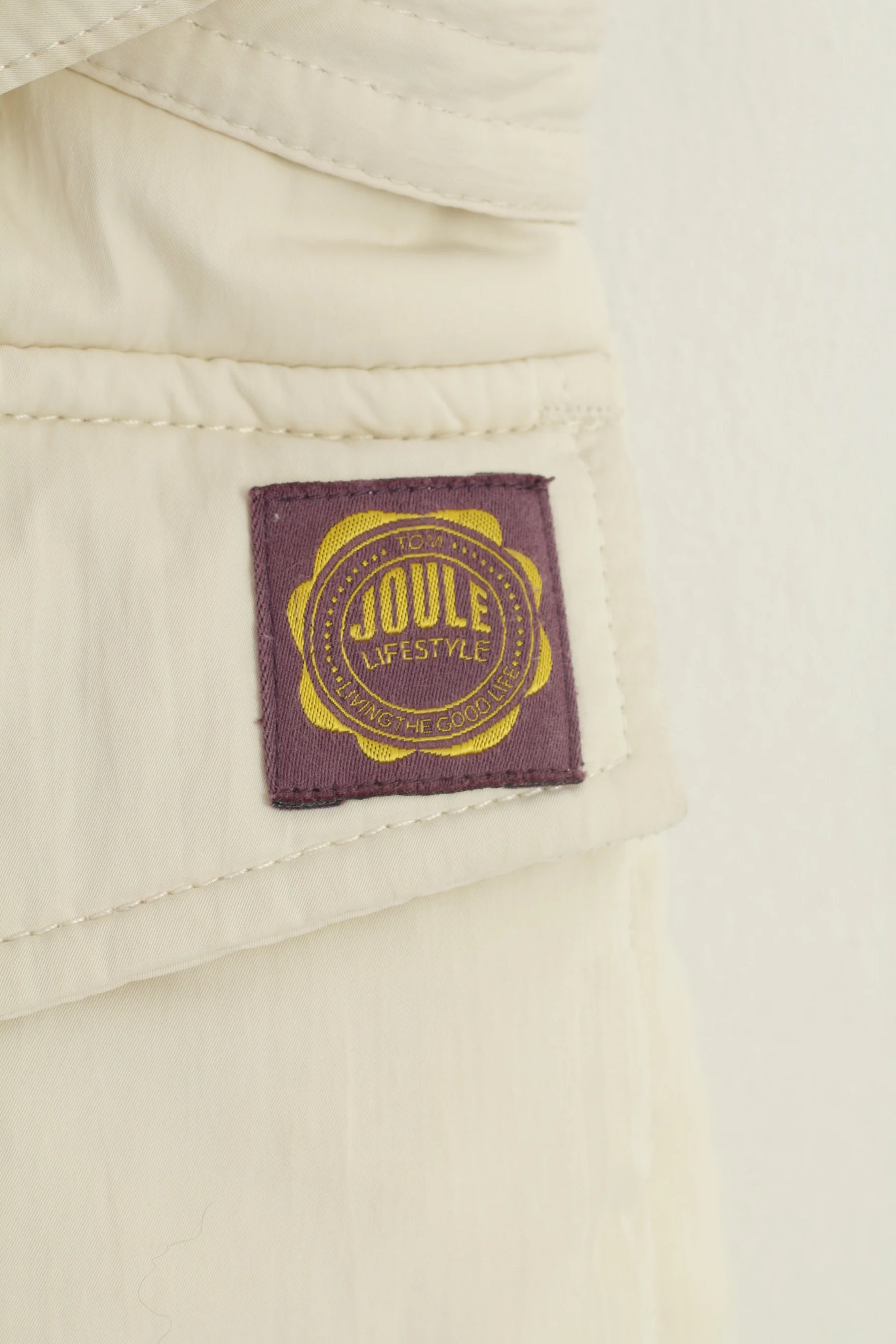 Tom Joule Women 16 XL Vest Cream Padded Belt Bodywarmer Padded Full Zipper Nylon Vintage Top - Image 4