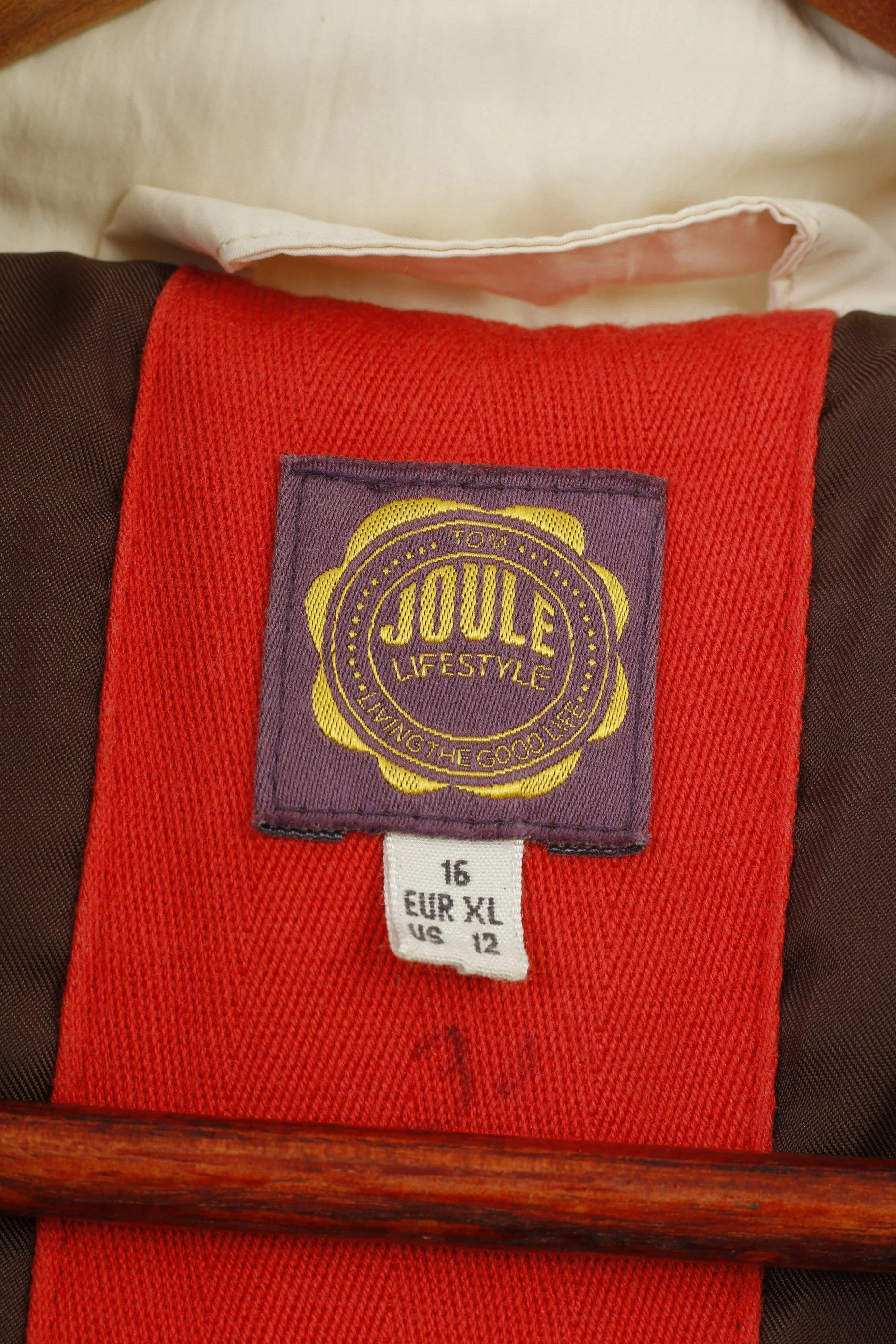 Tom Joule Women 16 XL Vest Cream Padded Belt Bodywarmer Padded Full Zipper Nylon Vintage Top - Image 6