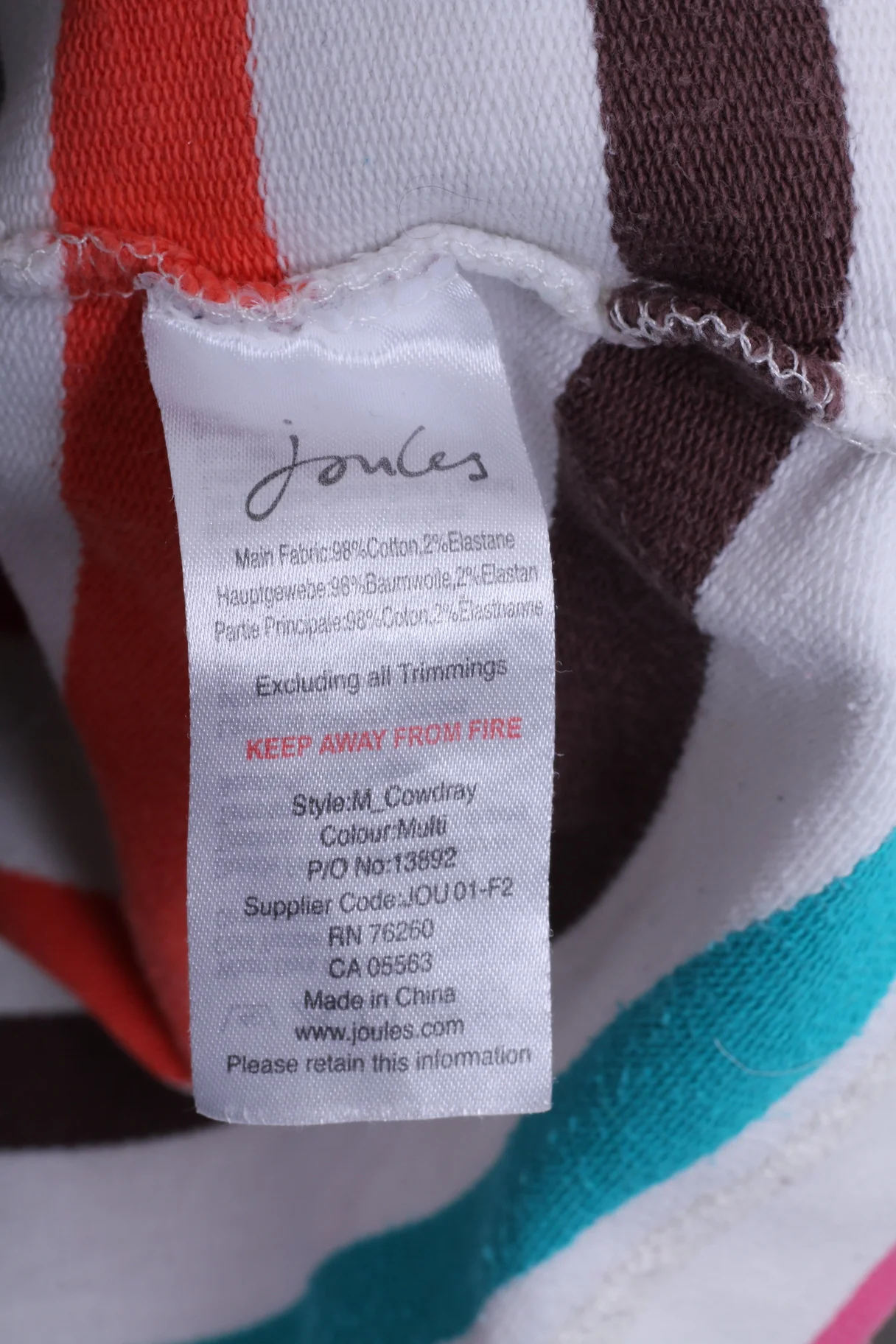 Tom Joule Womens M Jumper Sweatshirt Striped Multi Cotton - Image 6