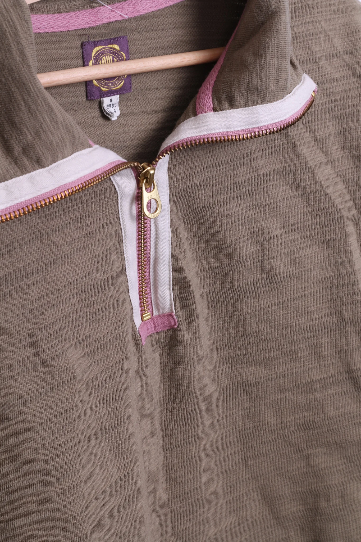 Tom Joule Womens XS 8 Jumper Antler Cotton Zip Neck - Image 3