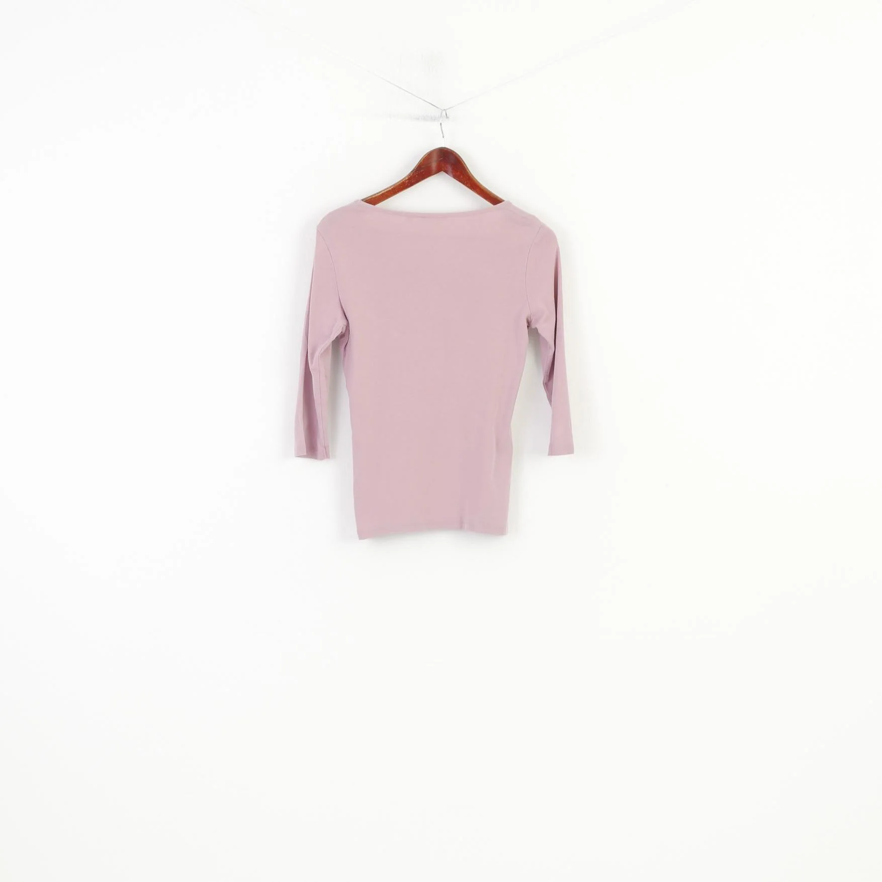 Tom Tailor Women M Shirt Pink City Glam Cotton Top 7/8 Sleeve Crew Neck Top - Image 7