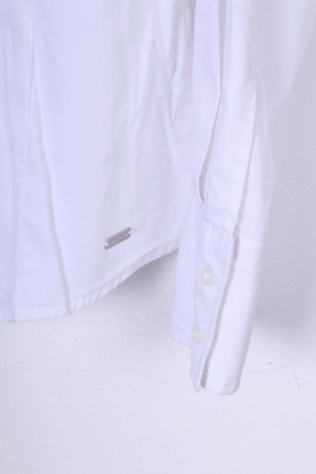 Tom Tailor Womens M 38 Casual Shirt Blouse White Long Sleeve Cotton - Image 3