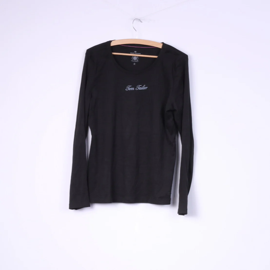 Tom Tailor Women XL Shirt Long Sleeve Black Cotton Top