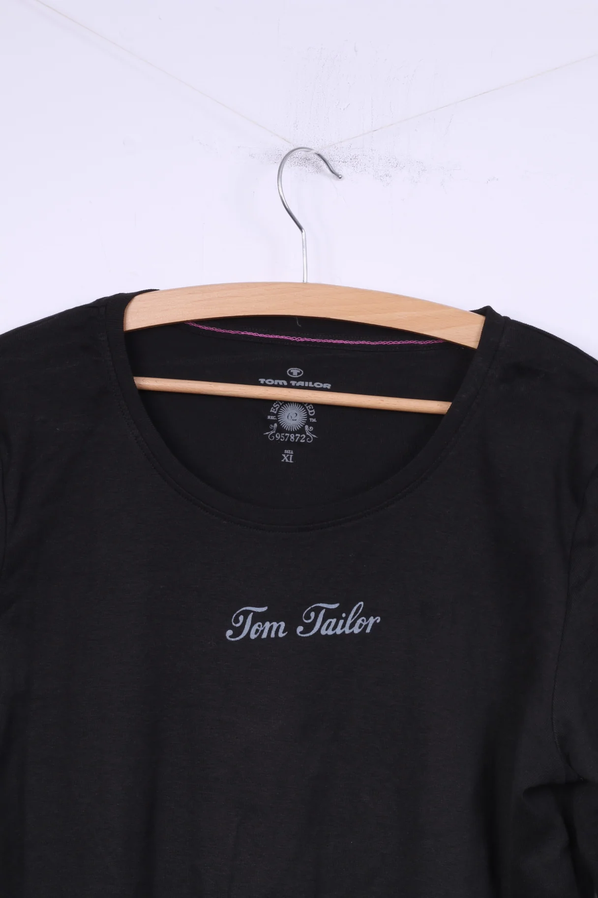 Tom Tailor Women XL Shirt Long Sleeve Black Cotton Top - Image 2