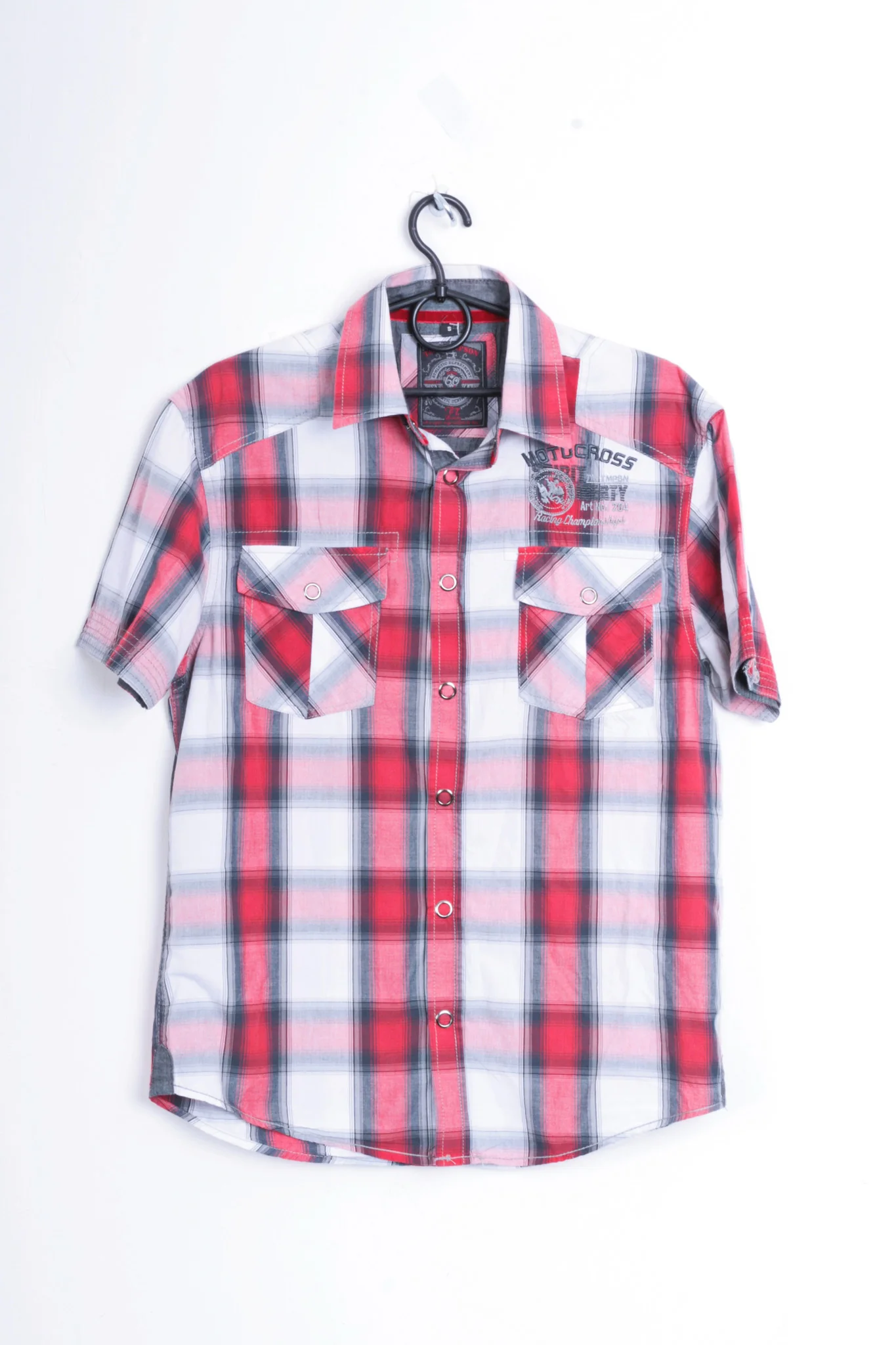 Tom Tompson Mens S Casual Shirt Check Motocross Cotton - Image 5