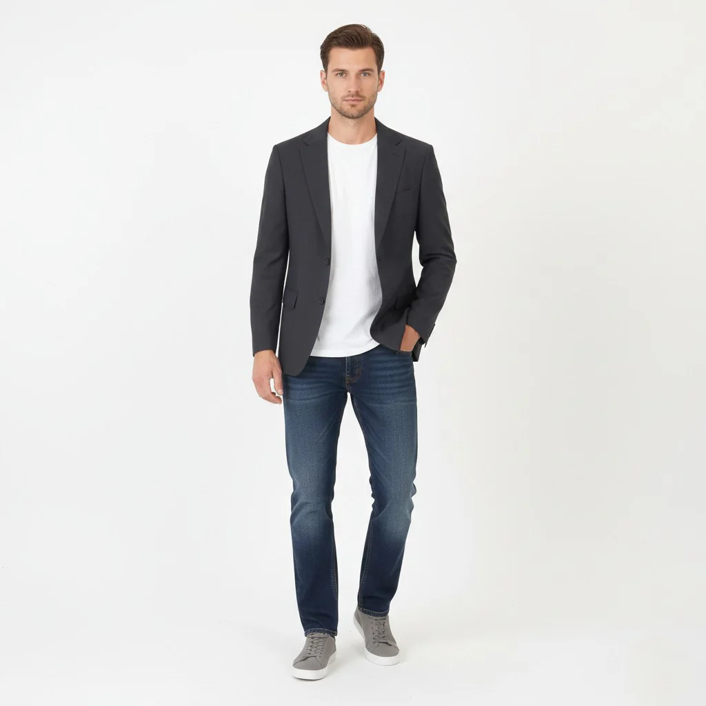 Tommy Hilfiger Men 25 40 Blazer Gray Wool Vintage Single Breasted Jacket