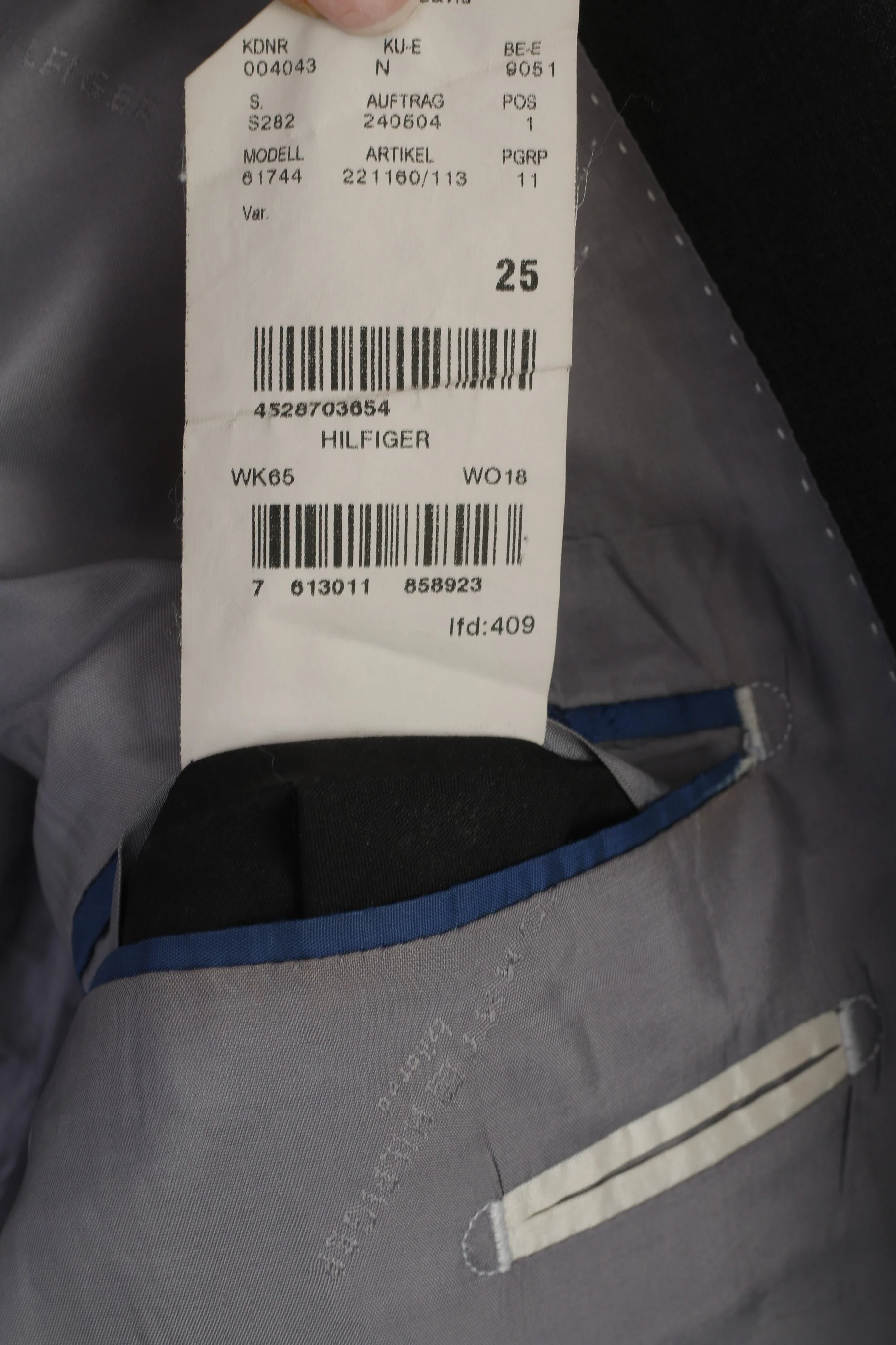 Tommy Hilfiger Men 25 40 Blazer Gray Wool Vintage Single Breasted Jacket - Image 6