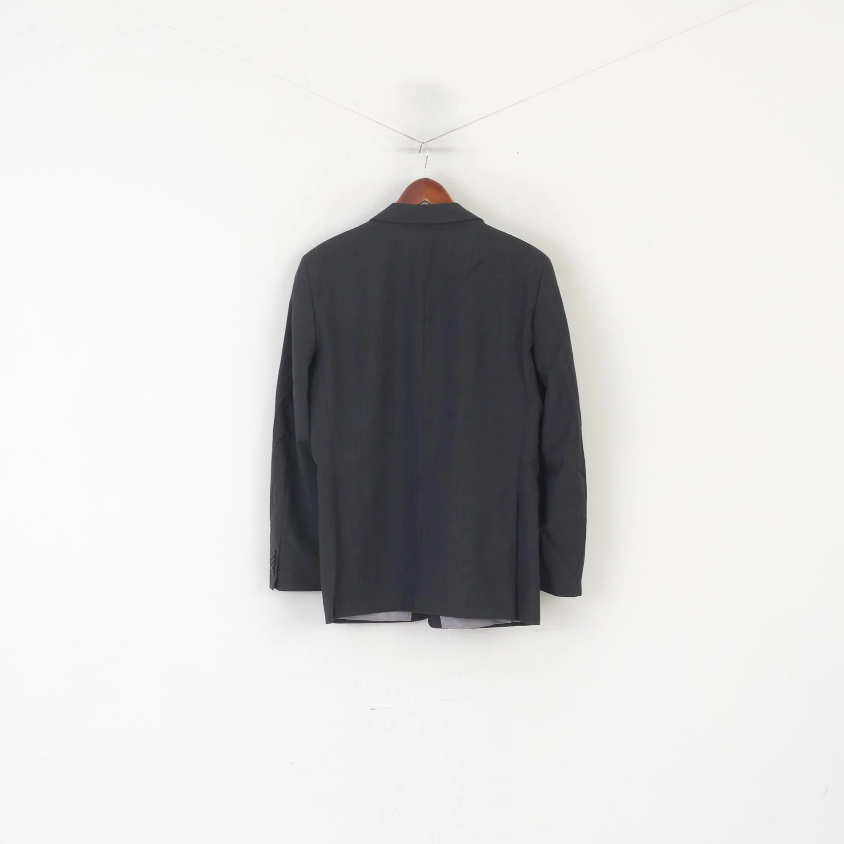 Tommy Hilfiger Men 25 40 Blazer Gray Wool Vintage Single Breasted Jacket - Image 8