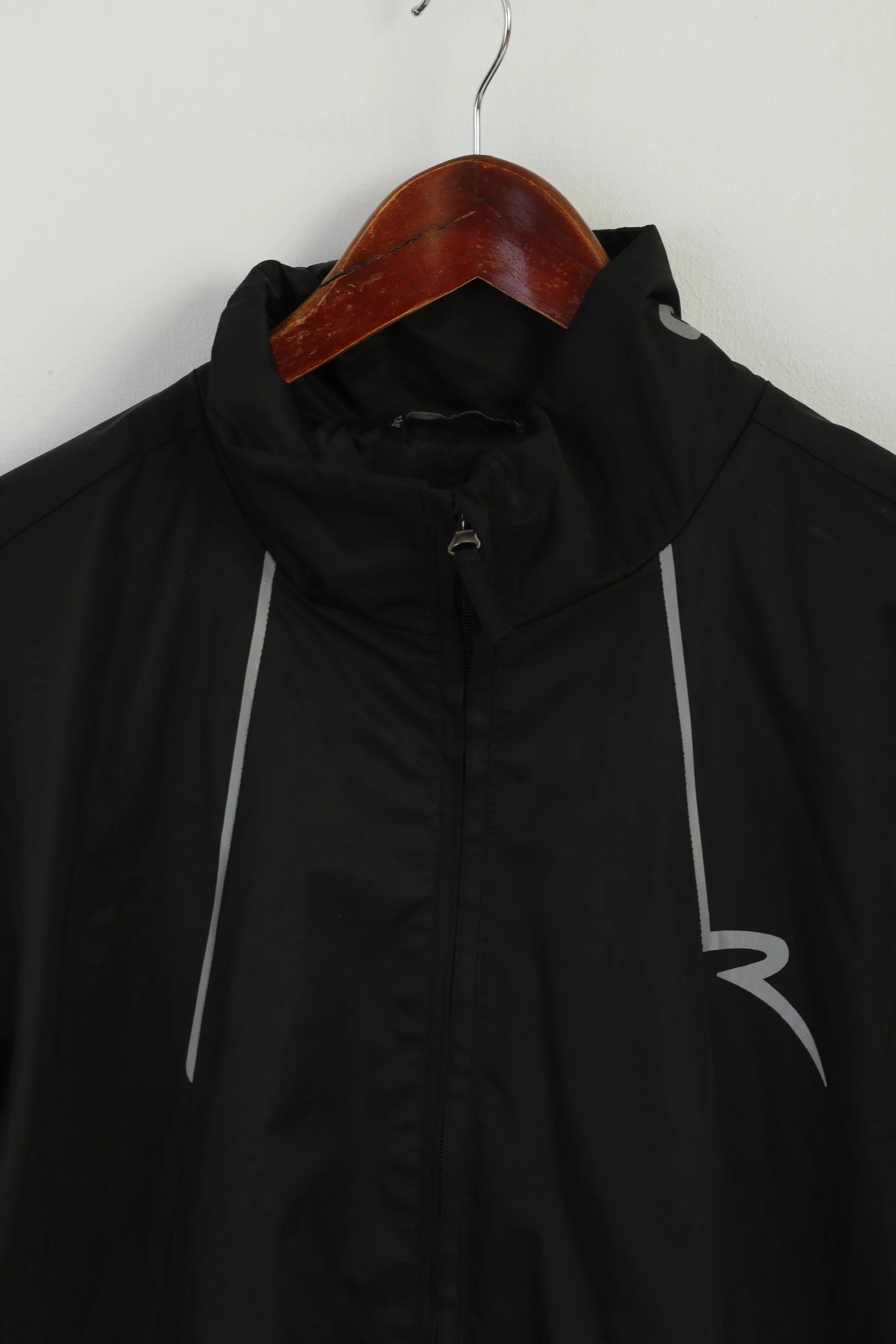 Chevro Sports Men 3XL (XL) Jacket Black Sportswear Lightweight Reflective Zip Up Top - Image 2
