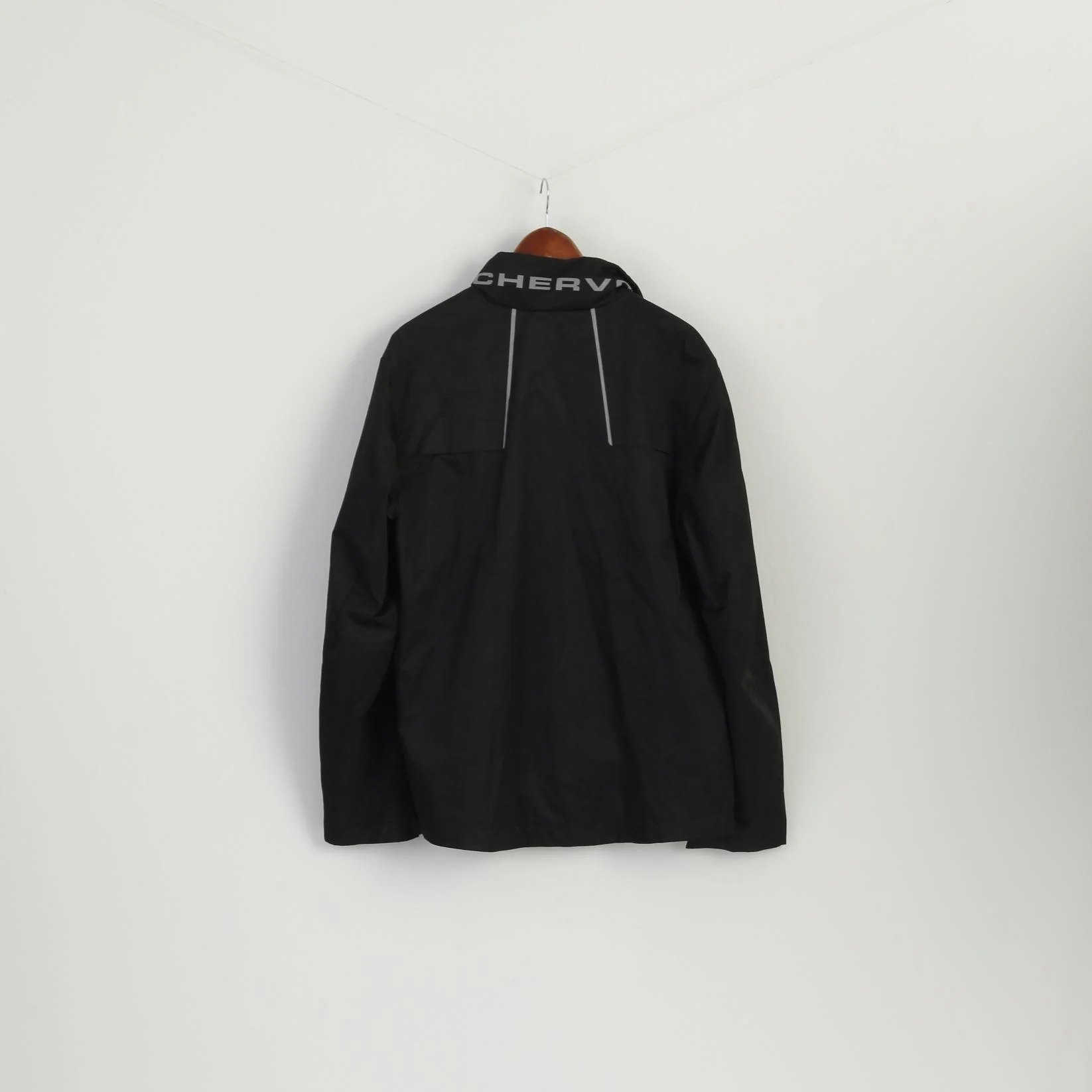 Chevro Sports Men 3XL (XL) Jacket Black Sportswear Lightweight Reflective Zip Up Top - Image 6