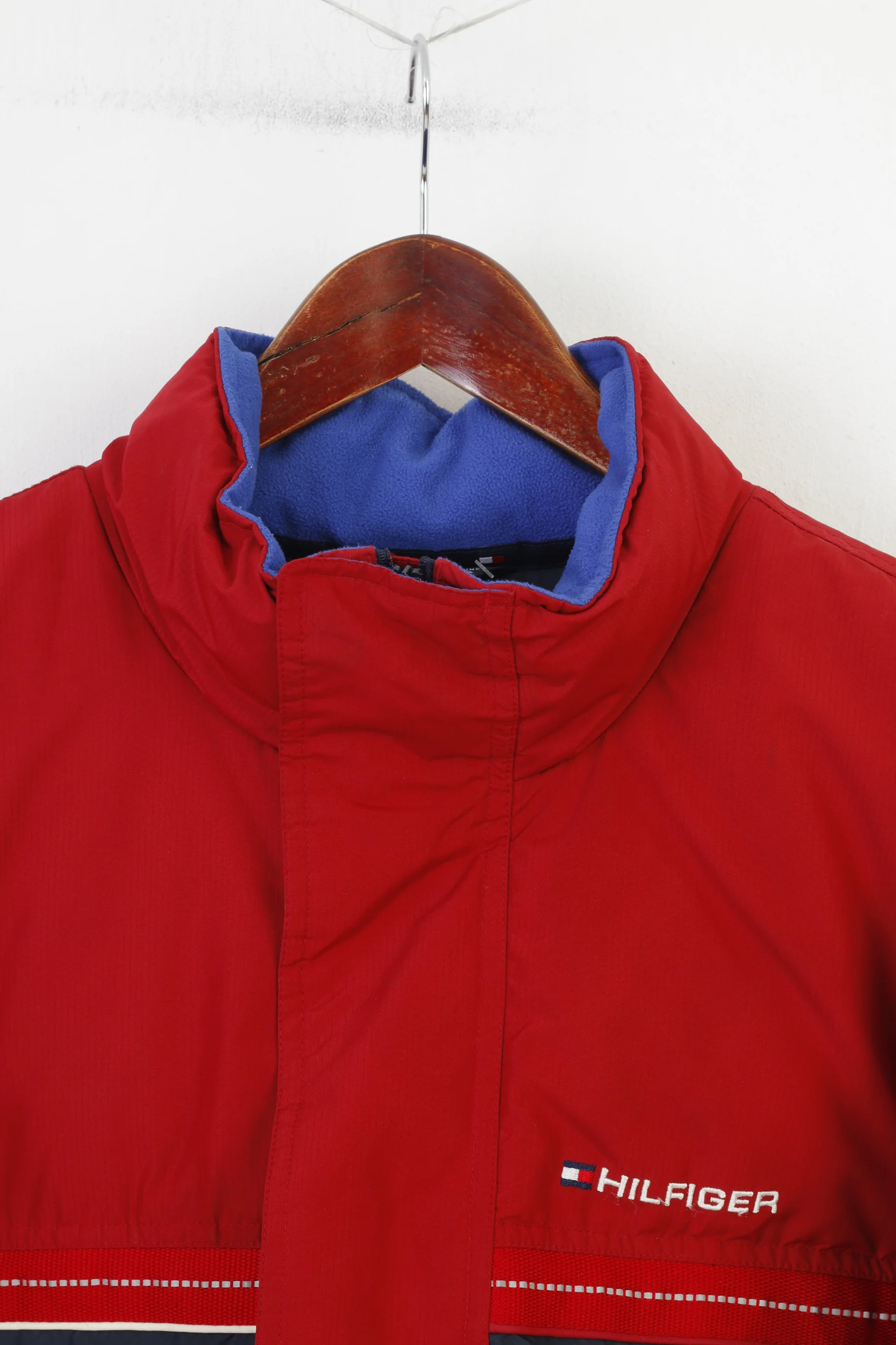 Tommy Hilfiger Men M Jacket Navy Padded Full Zipper Vintage Ski Top - Image 3