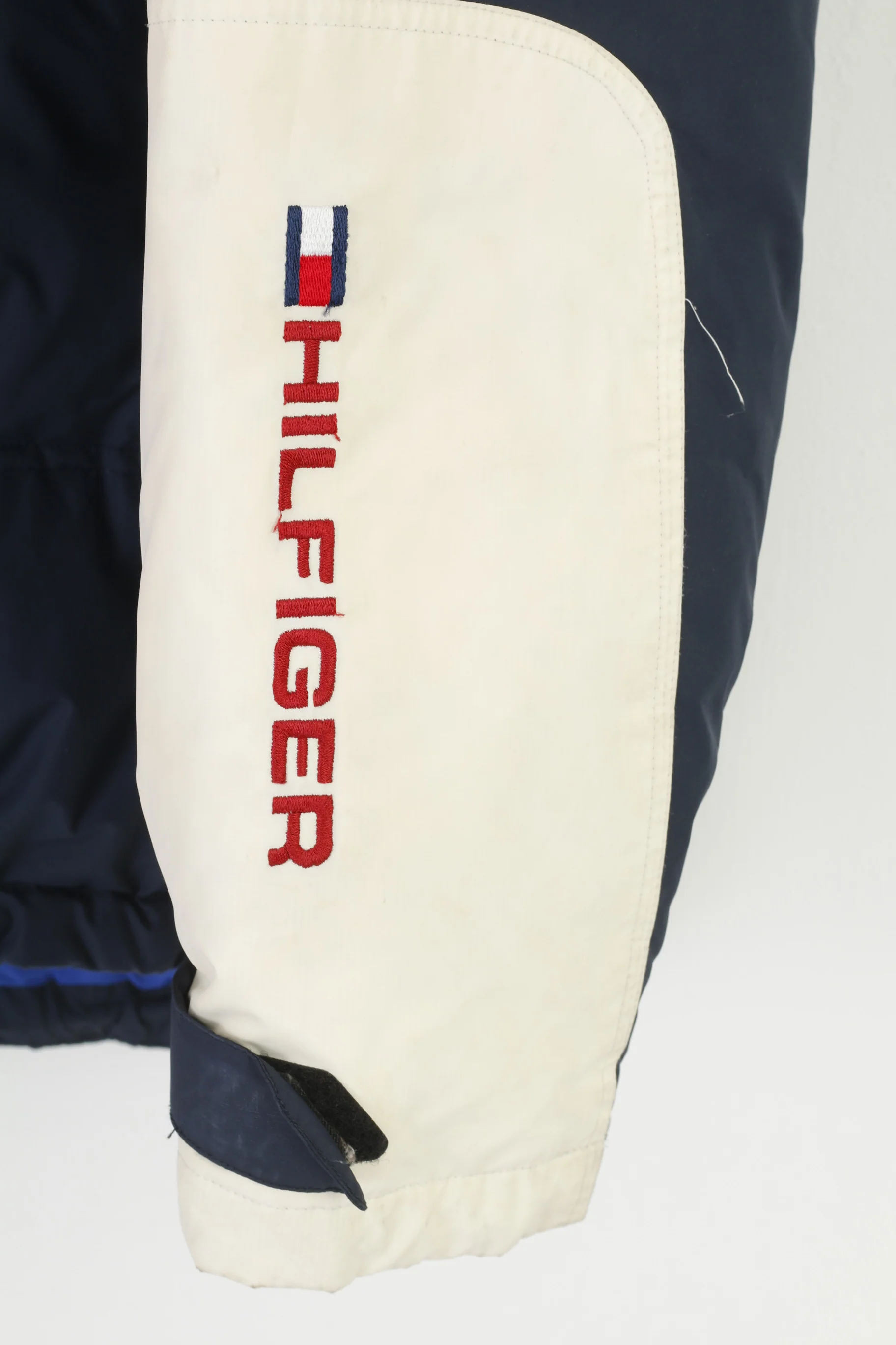 Tommy Hilfiger Men M Jacket Navy Padded Full Zipper Vintage Ski Top - Image 4