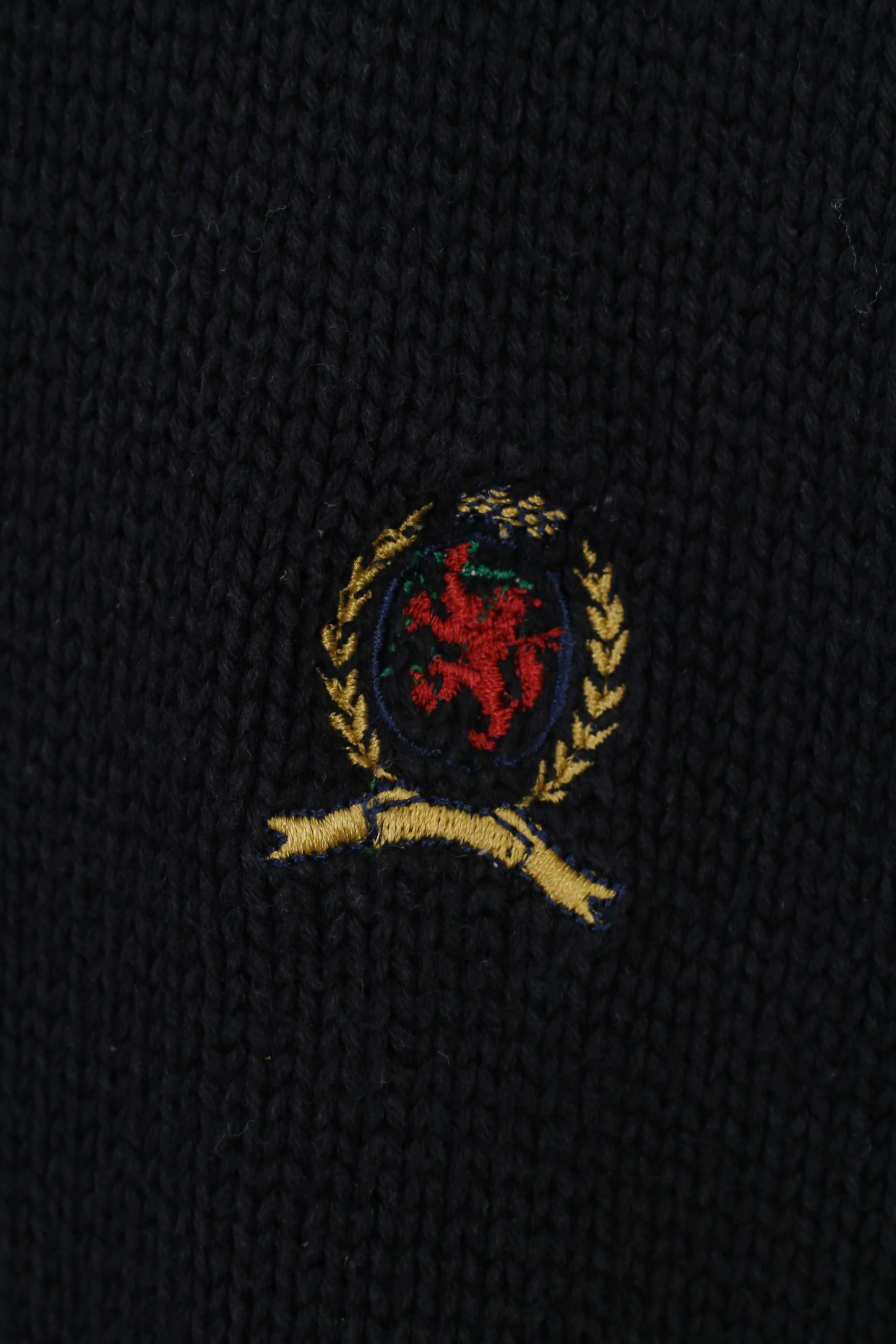 Tommy Hilfiger Men S Jumper Navy Cotton Logo Crew Neck Long Sleeve Winter Sweater - Image 4