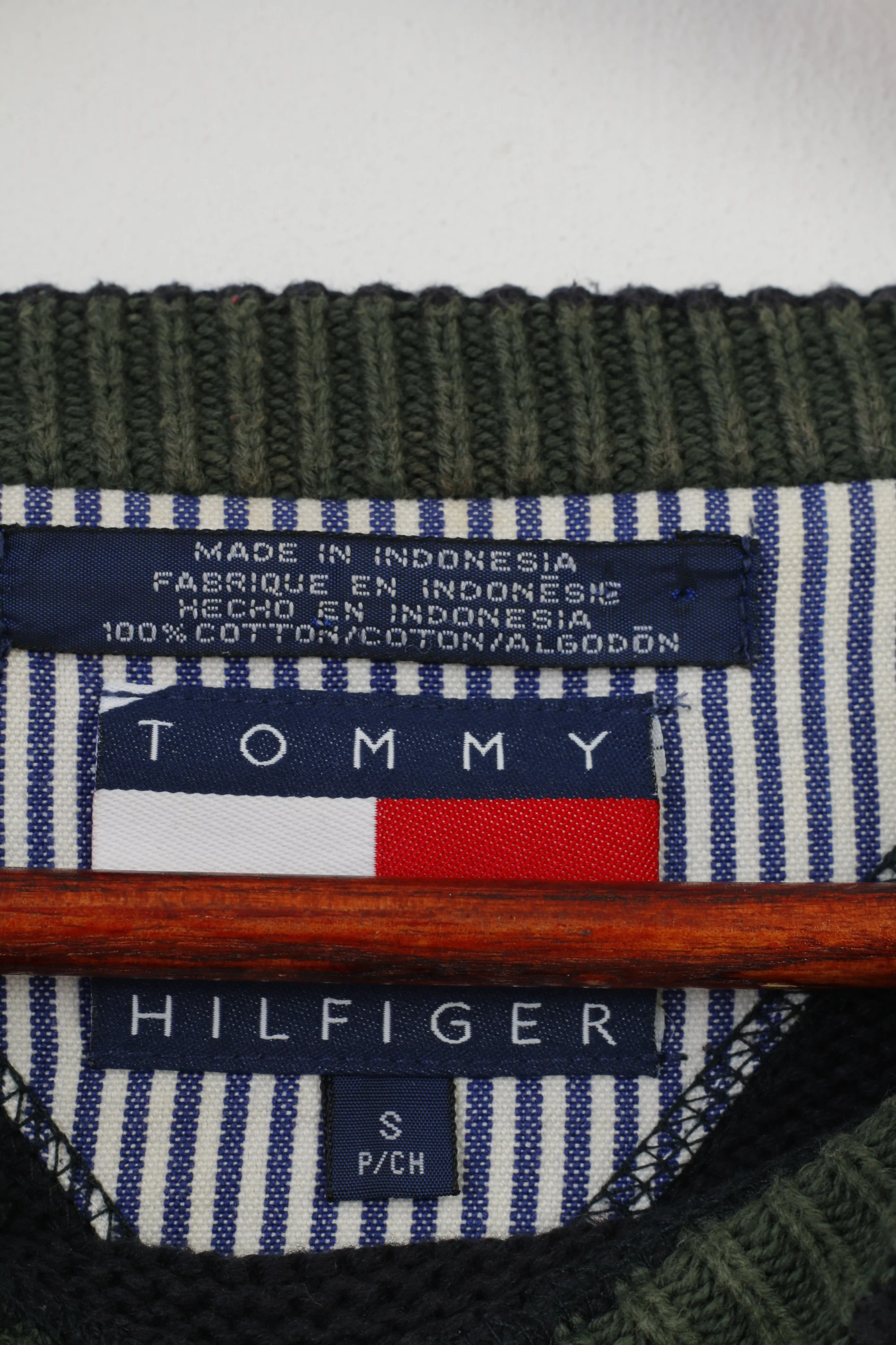 Tommy Hilfiger Men S Jumper Navy Cotton Logo Crew Neck Long Sleeve Winter Sweater - Image 5