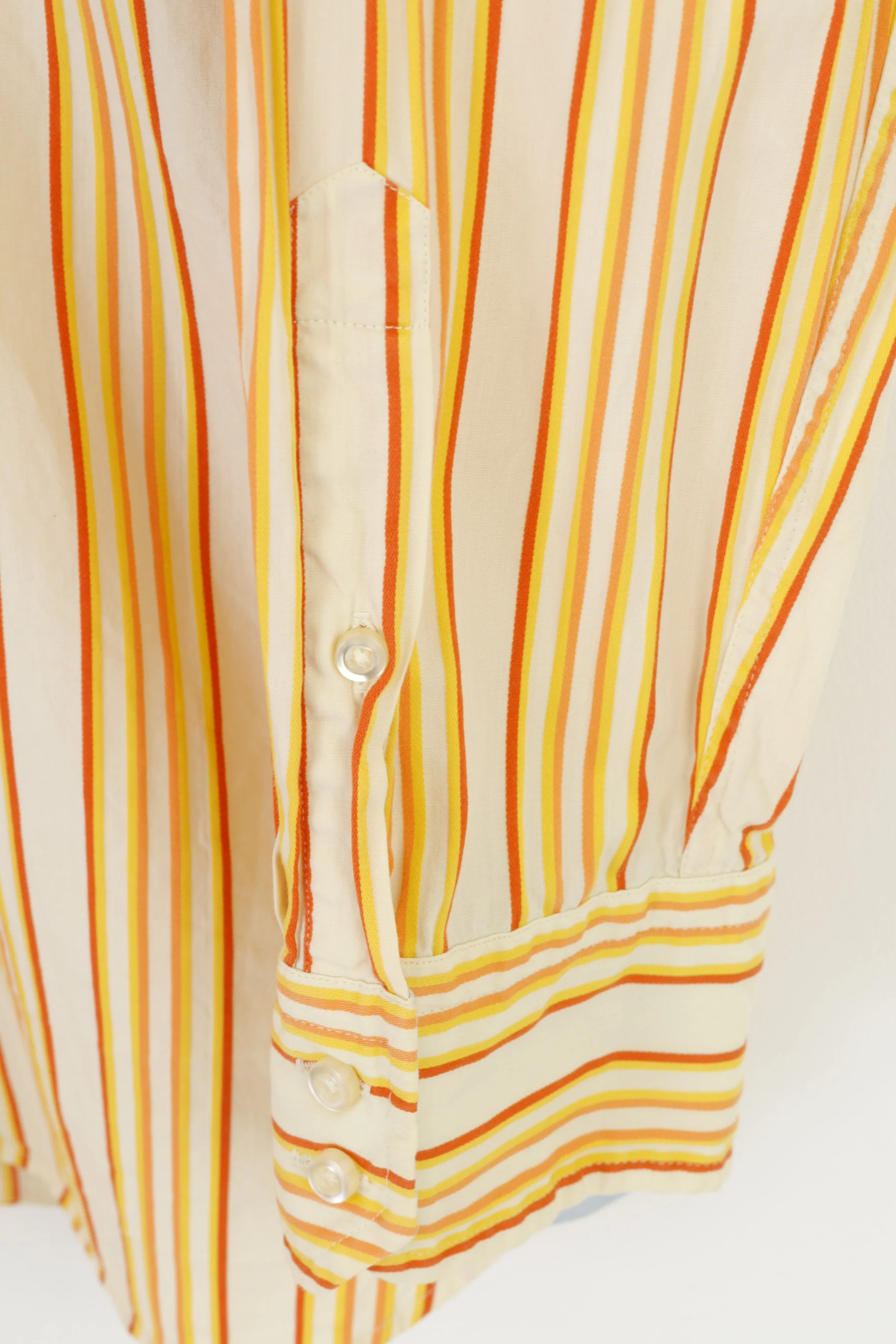 Tommy Hilfiger Men XL Casual Shirt Long Sleeve Striped Orange Collar Cotton Classic Top - Image 3