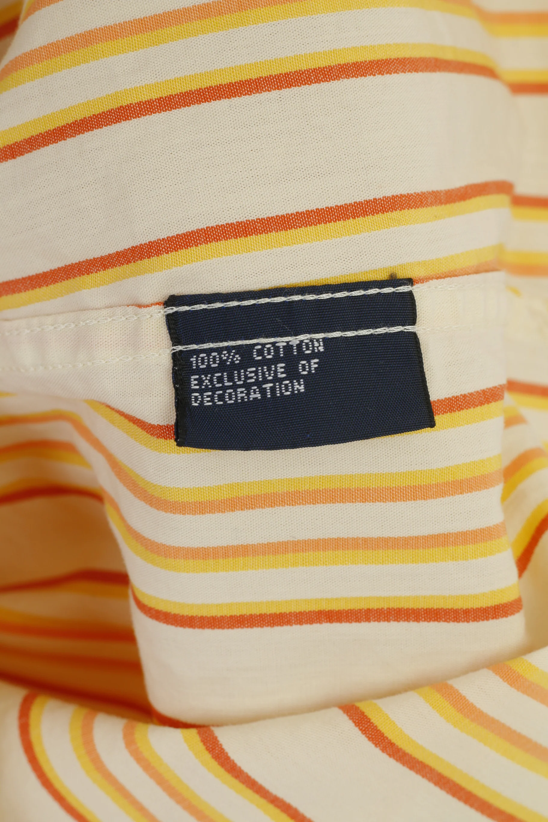 Tommy Hilfiger Men XL Casual Shirt Long Sleeve Striped Orange Collar Cotton Classic Top - Image 6