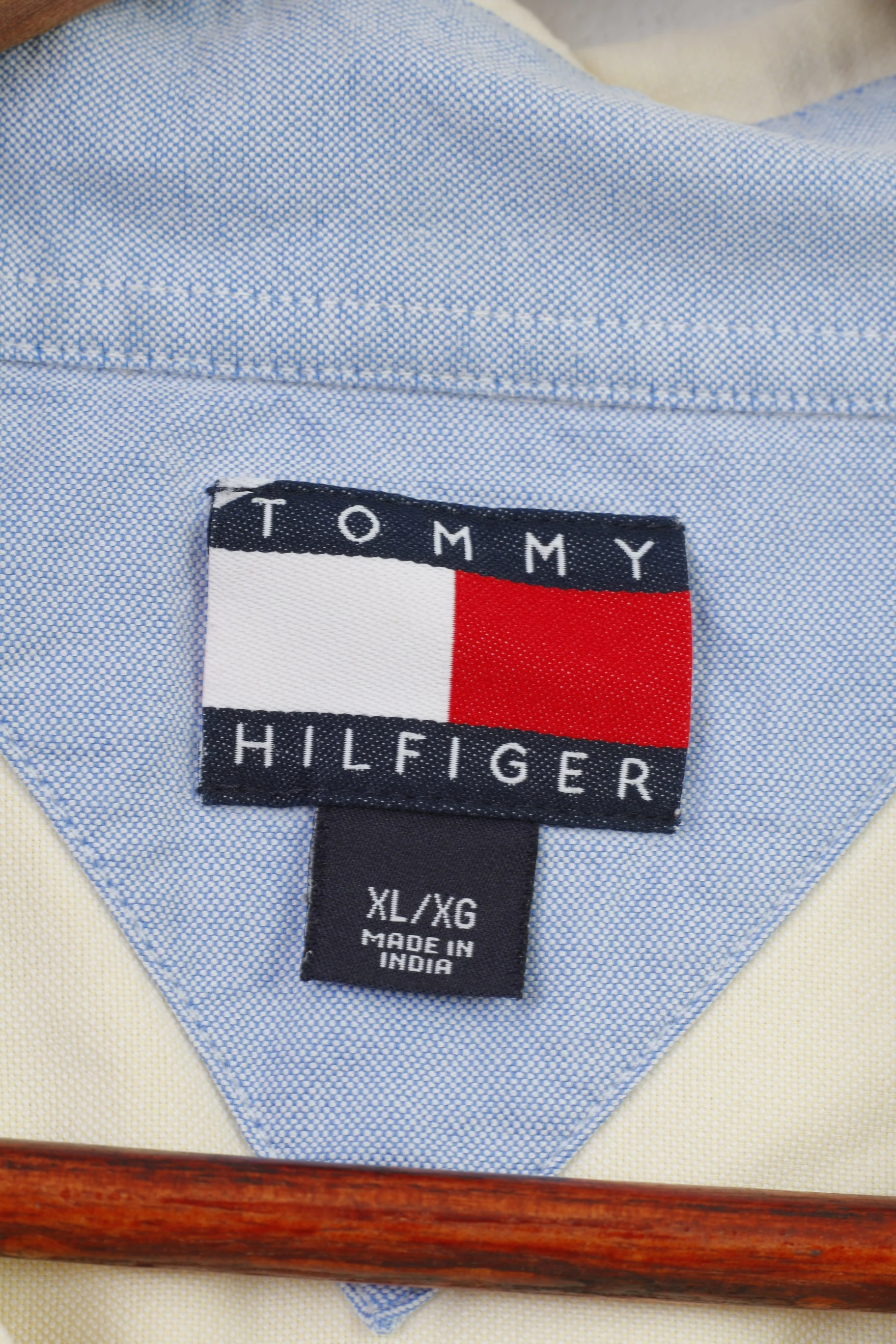 Tommy Hilfiger Men XL Casual Shirt Yellow Short Sleeve Classic Cotton Top - Image 7