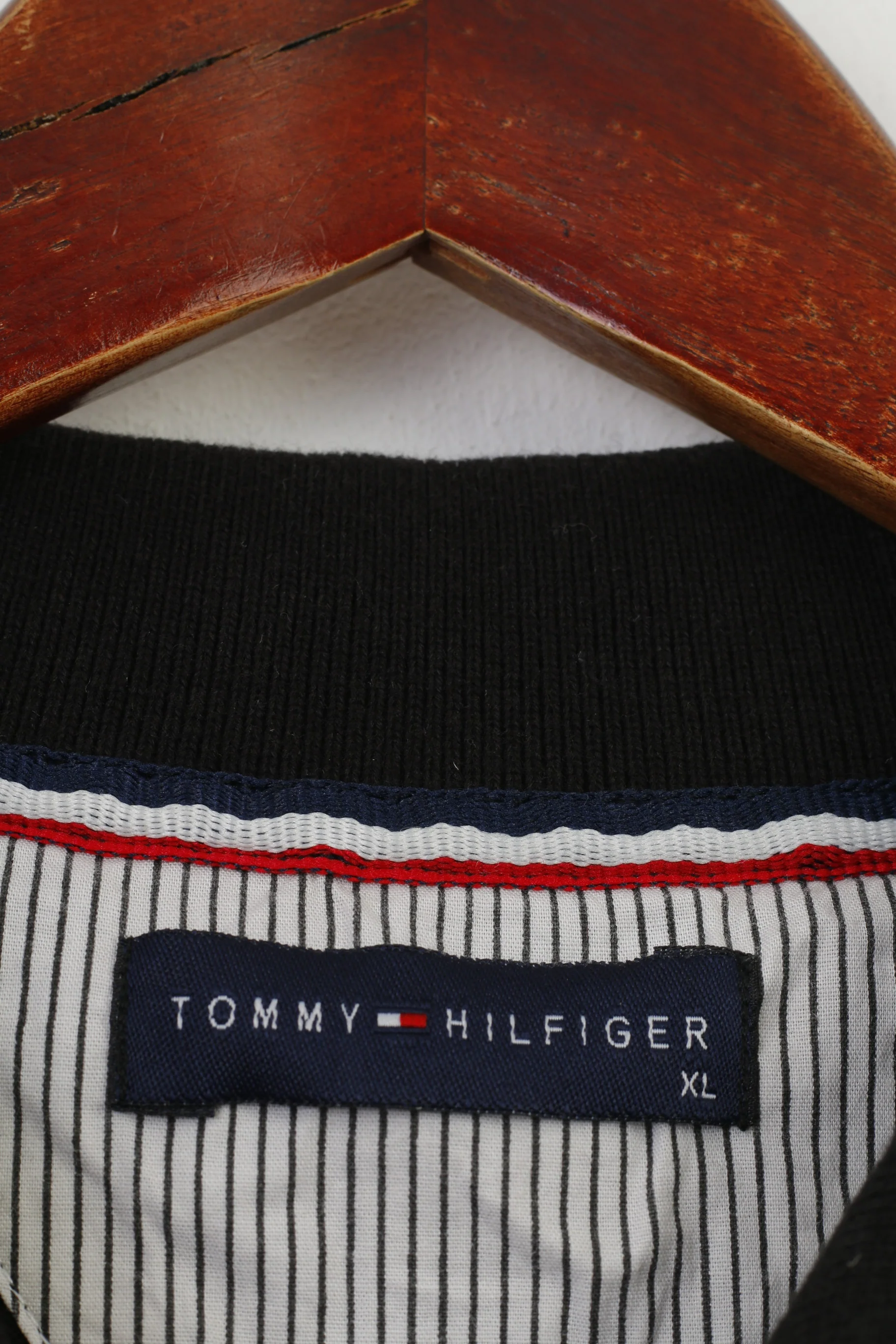 Tommy Hilfiger Men XL (M) Polo Shirt Black Short Sleeve Collar Logo Cotton Top - Image 6