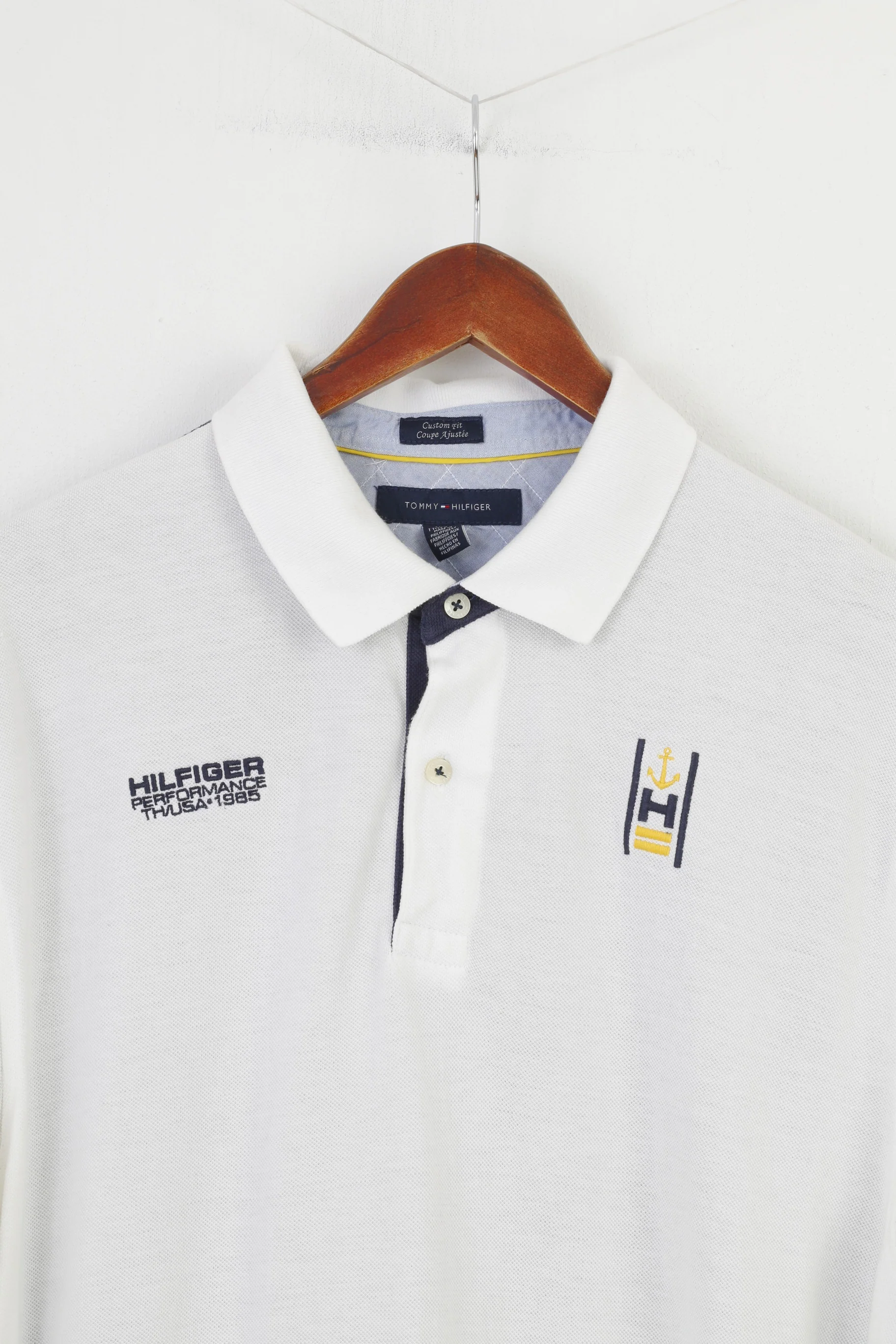 Tommy Hilfiger Men XXL Polo Shirt White Cotton Custom Fit Collar Short Sleeve Top - Image 2
