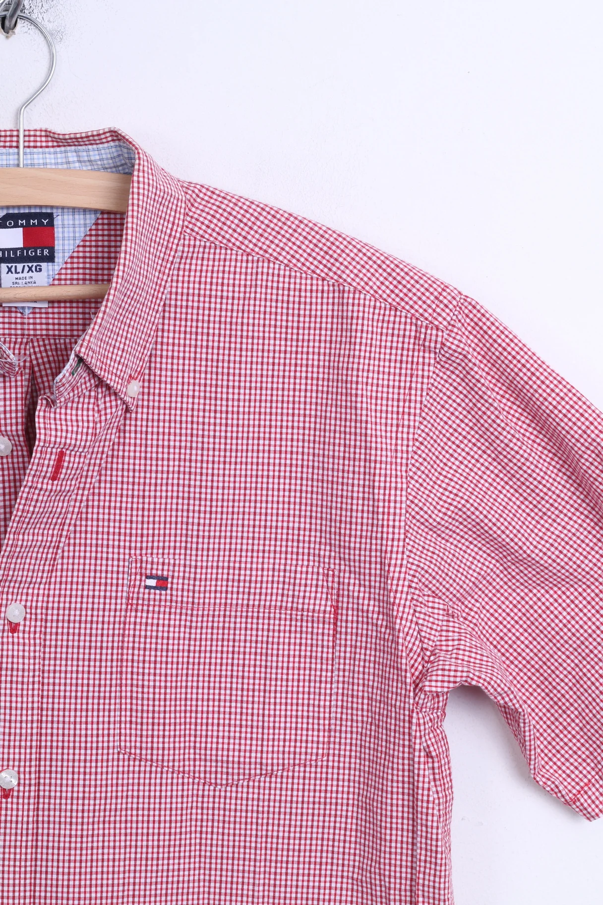 Tommy Hilfiger Mens XL Casual Shirt White Check Button Down Collar - Image 2