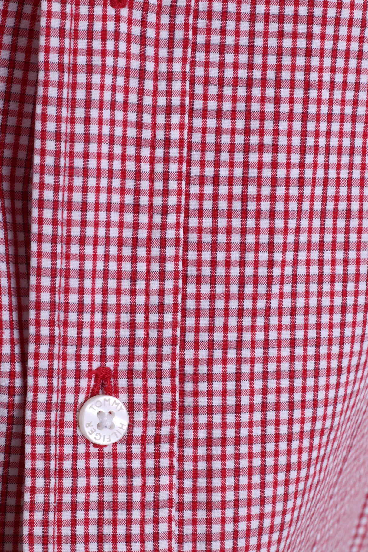 Tommy Hilfiger Mens XL Casual Shirt White Check Button Down Collar - Image 3