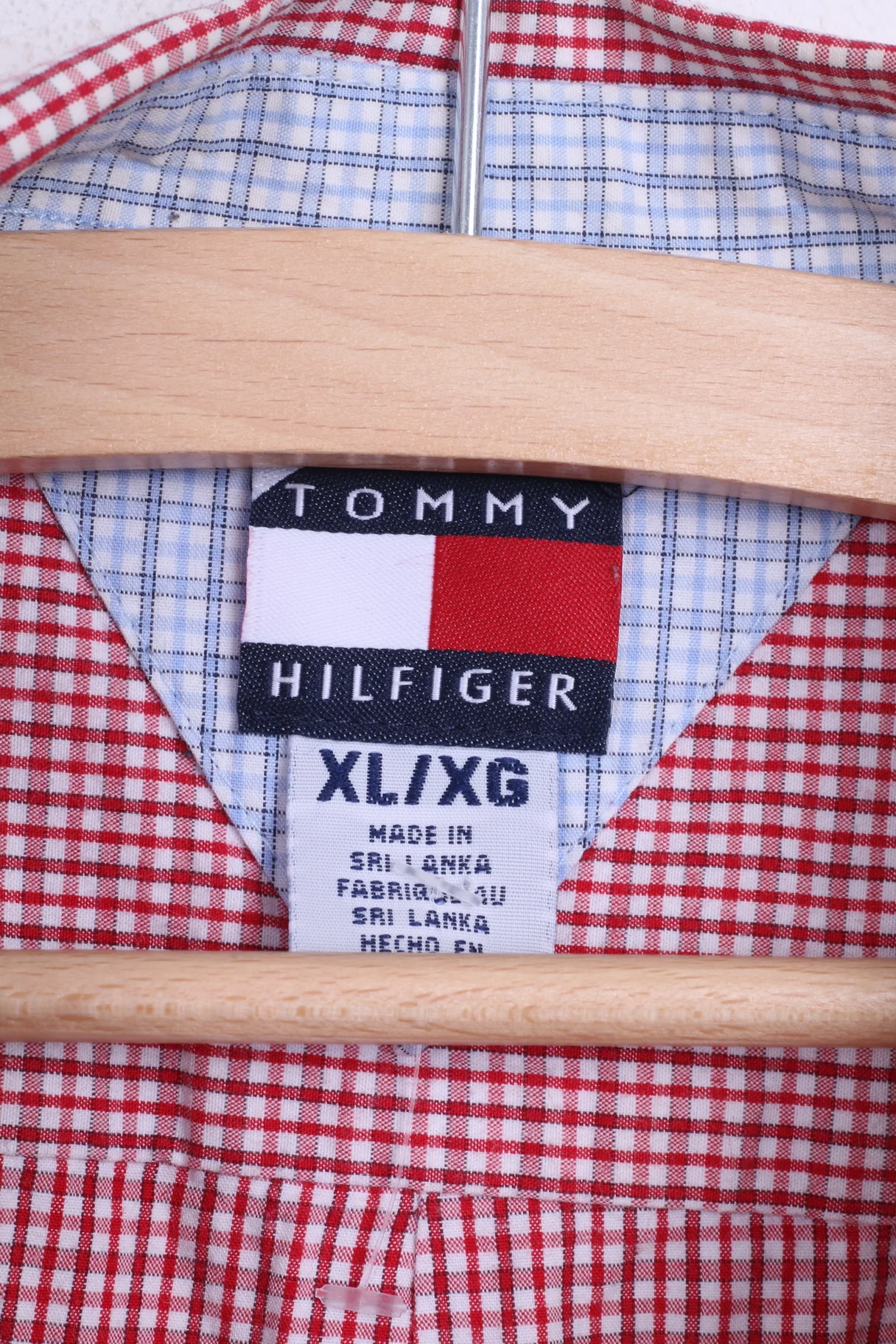 Tommy Hilfiger Mens XL Casual Shirt White Check Button Down Collar - Image 4
