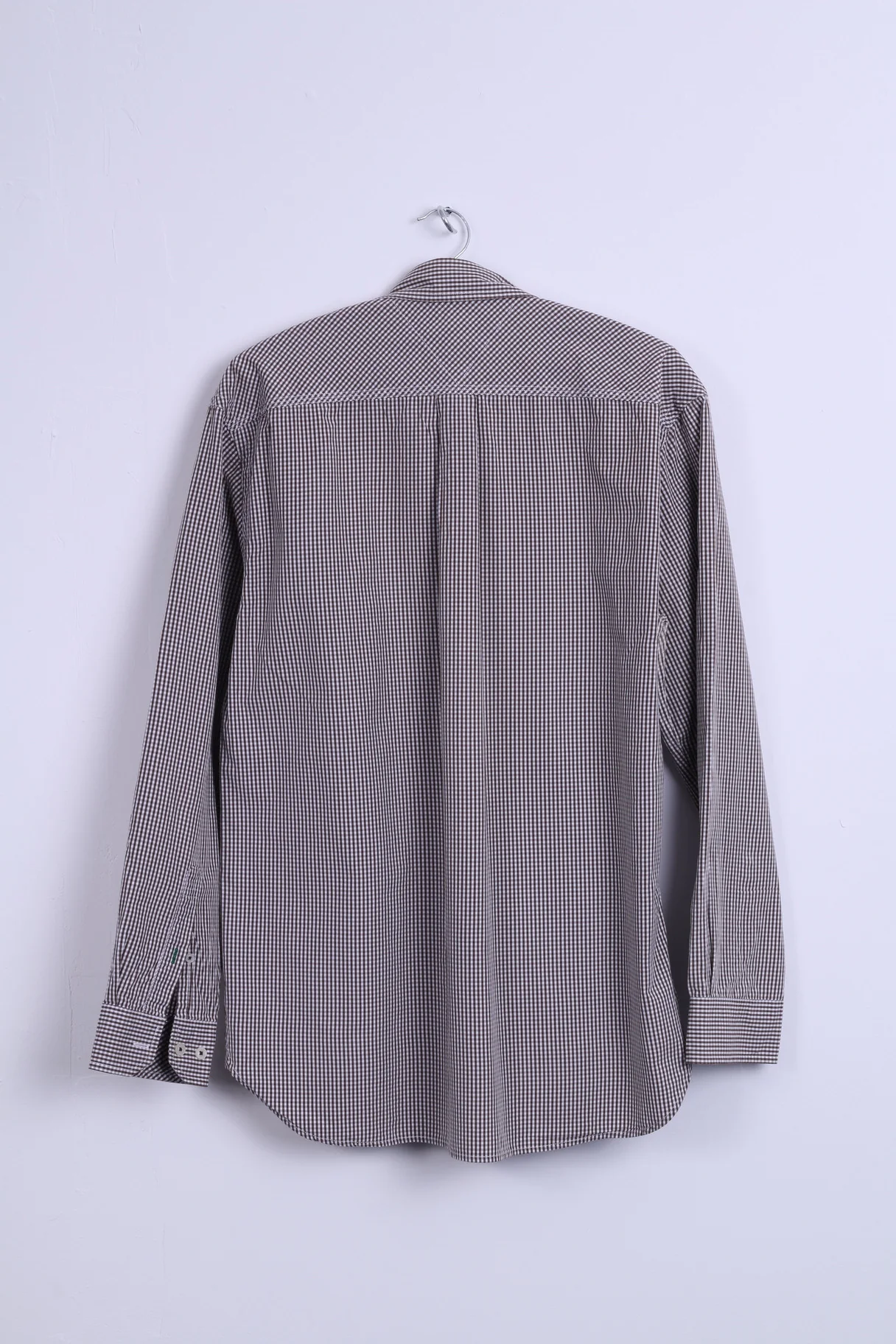 TOMMY HILFIGER Mens L Casual Shirt Long Sleeve Brown Check Button Down Collar - Image 6
