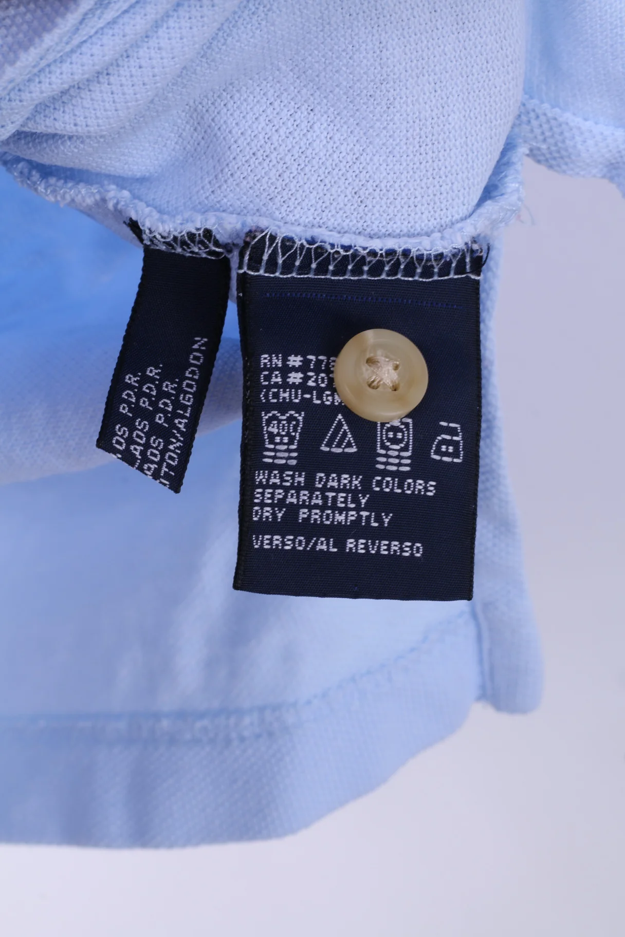 Tommy Hilfiger Mens XL Polo Shirt Light Blue Cotton Top Buttons Detailed - Image 5