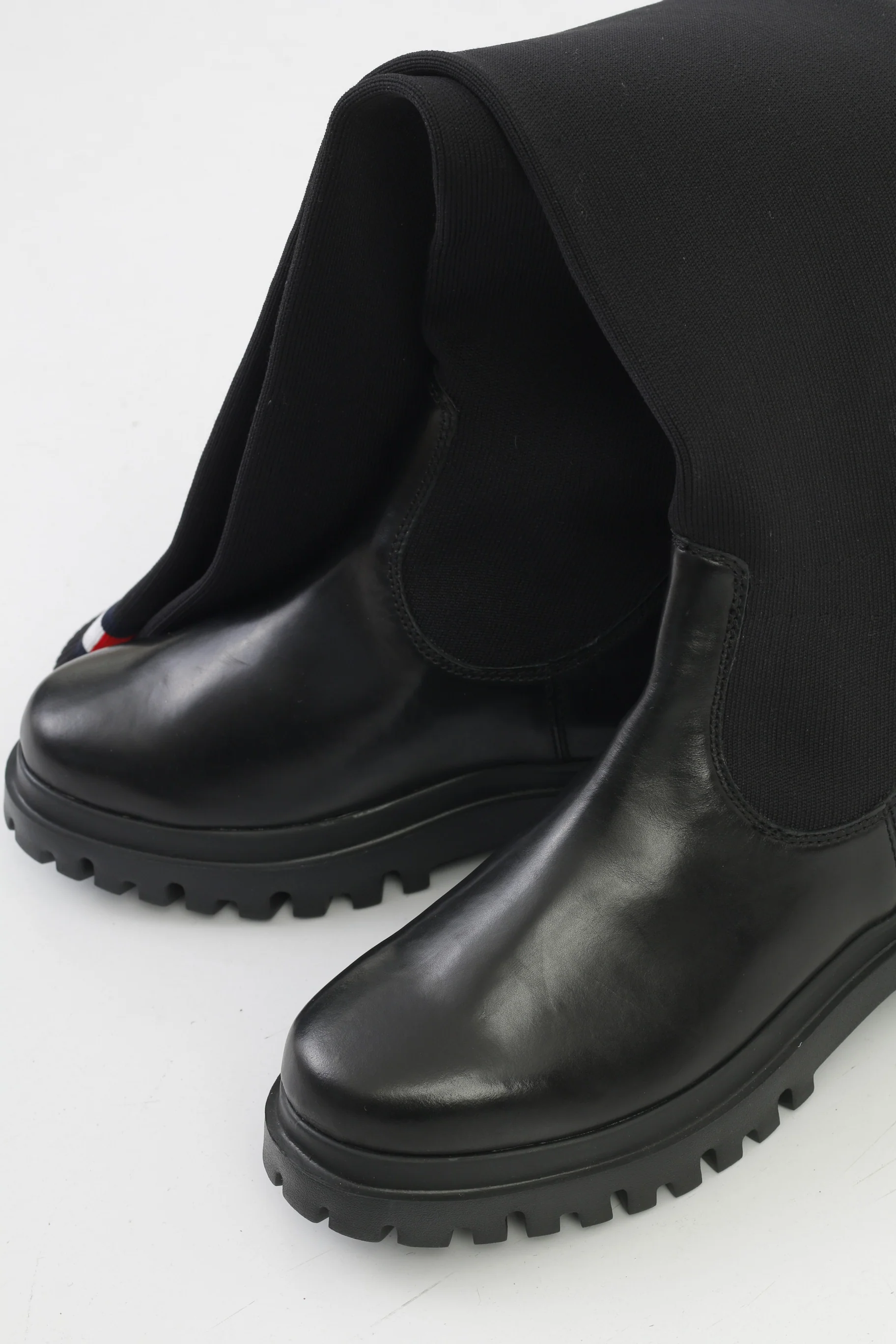 Tommy Hilfiger Women 6.5 37 Boots Overknee Boot Black Winter Elastic Bandage - Image 2