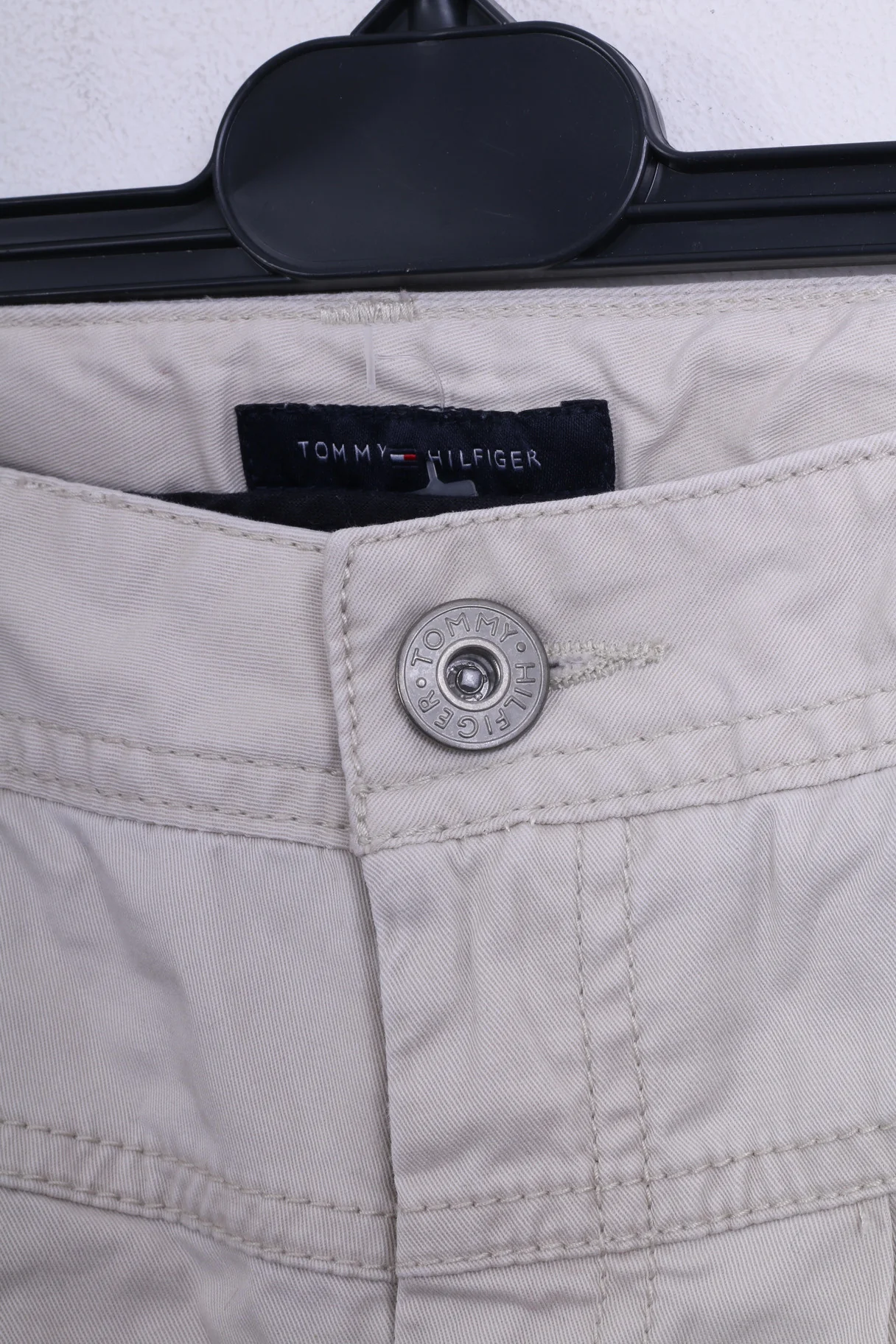 Tommy Hilfiger Womens Trousers 12 L Capri Beige Cotton - Image 3