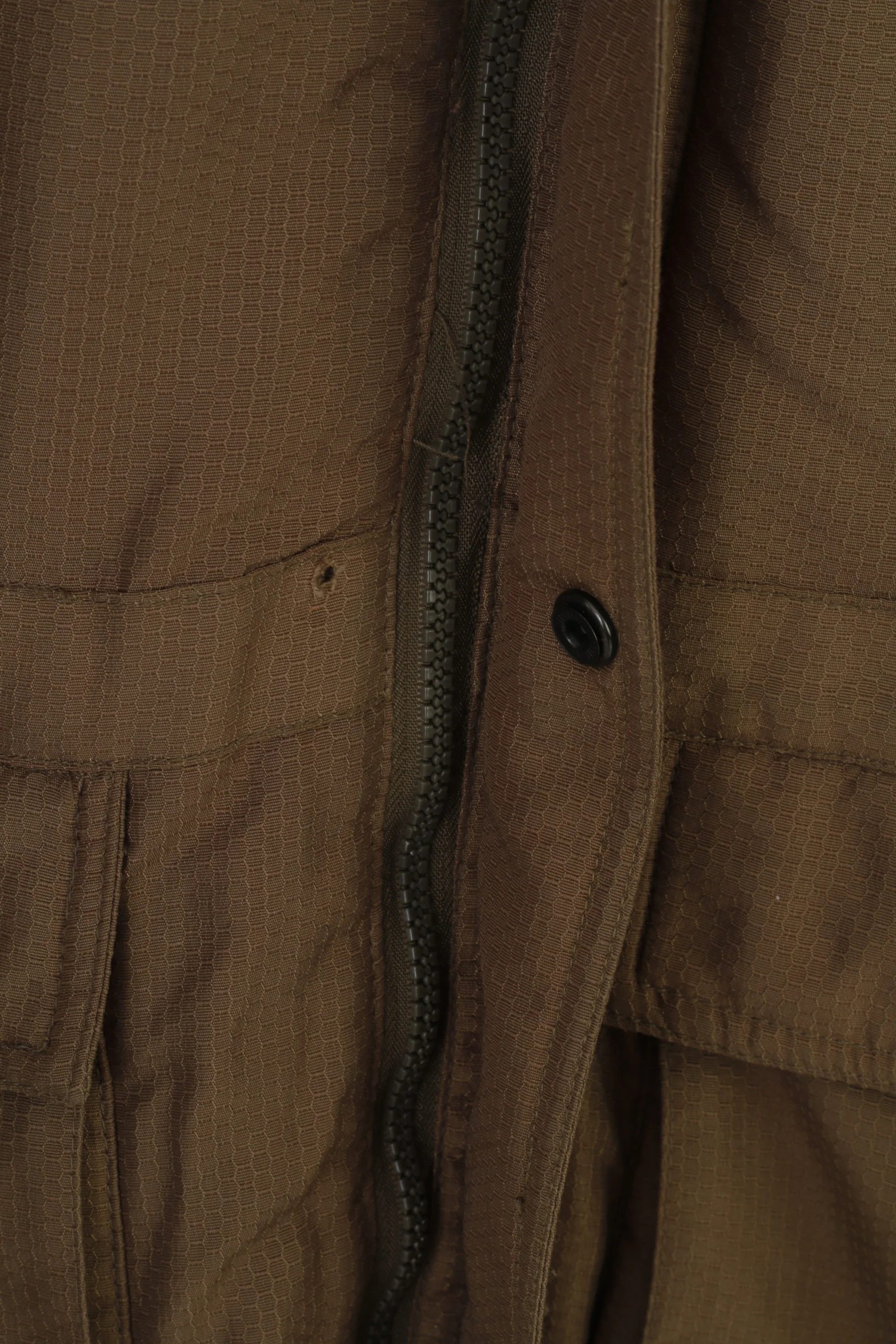 Tomster USA Men 52/54 XLJacket Khaki Padded Winter Full Zipper Hood Pockets Top - Image 4