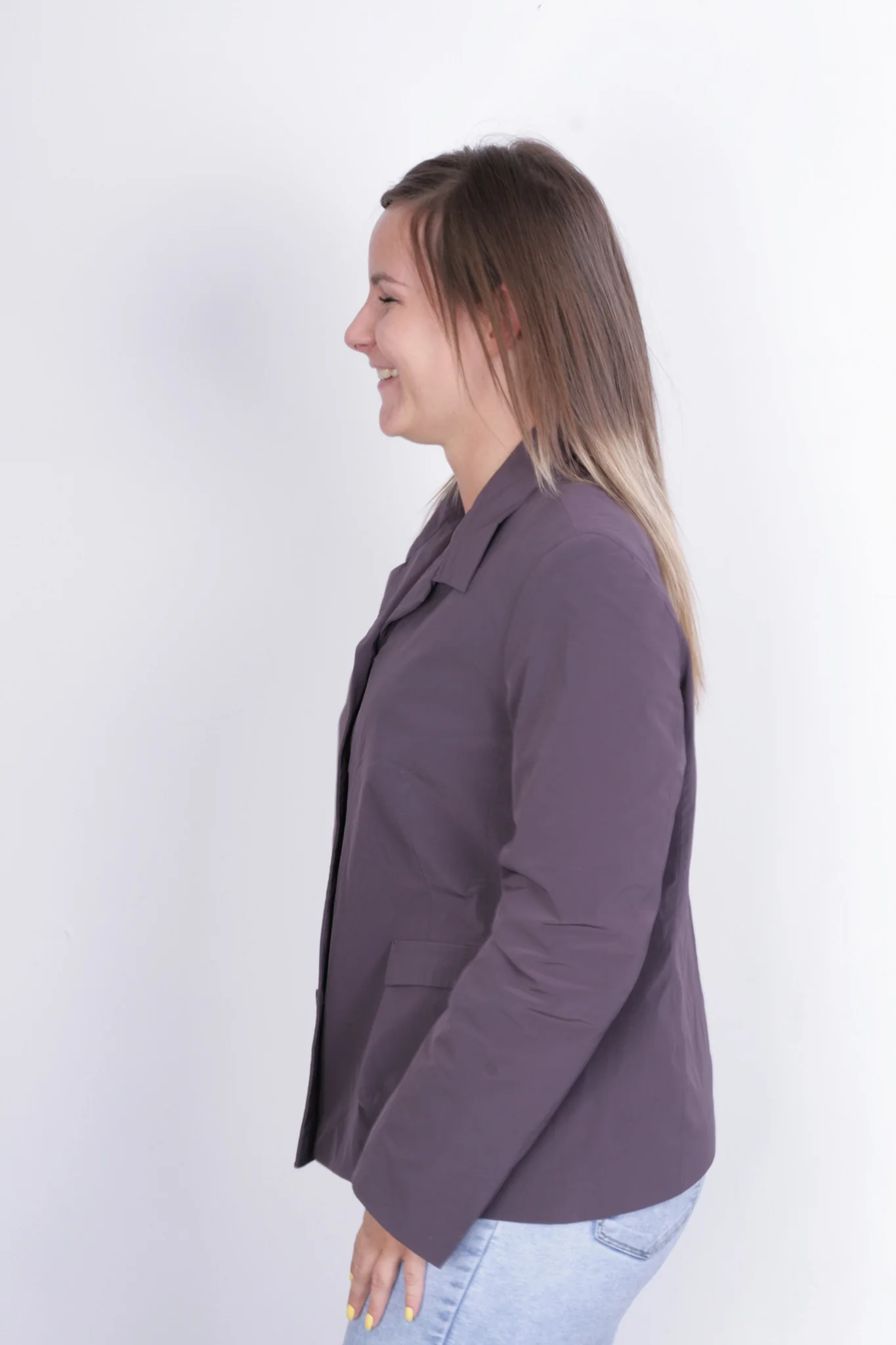 Toni Gard Womens 16 M Top Suit Purple Buttons Down Nylon - Image 3