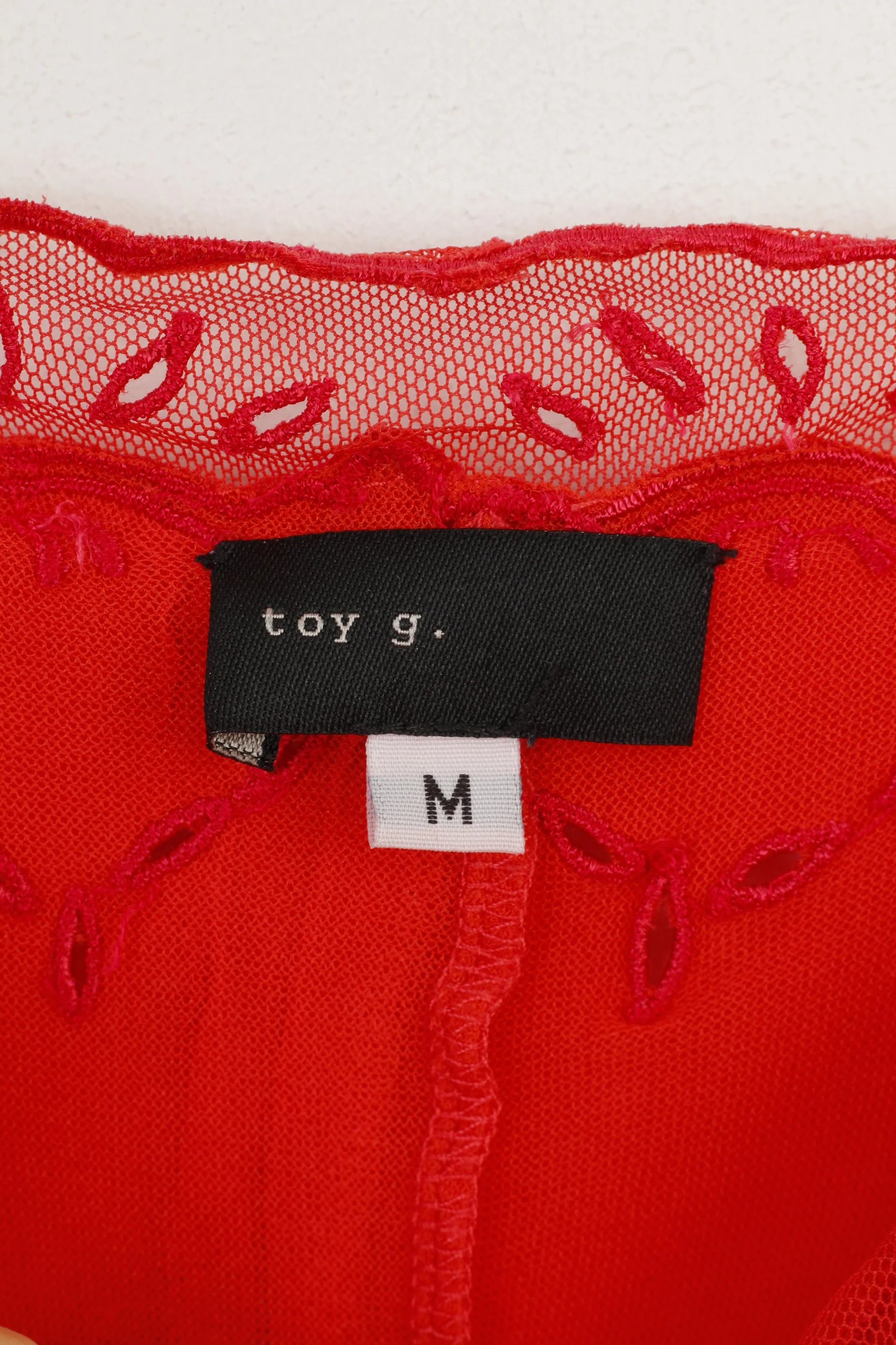 Toy G. Women M Sleep Dress Red Silk Flower Print Sleevelees Sleepwear - Image 5