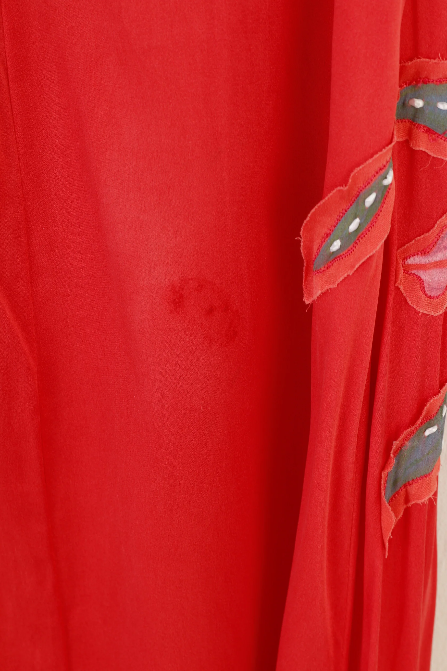 Toy G. Women M Sleep Dress Red Silk Flower Print Sleevelees Sleepwear - Image 8