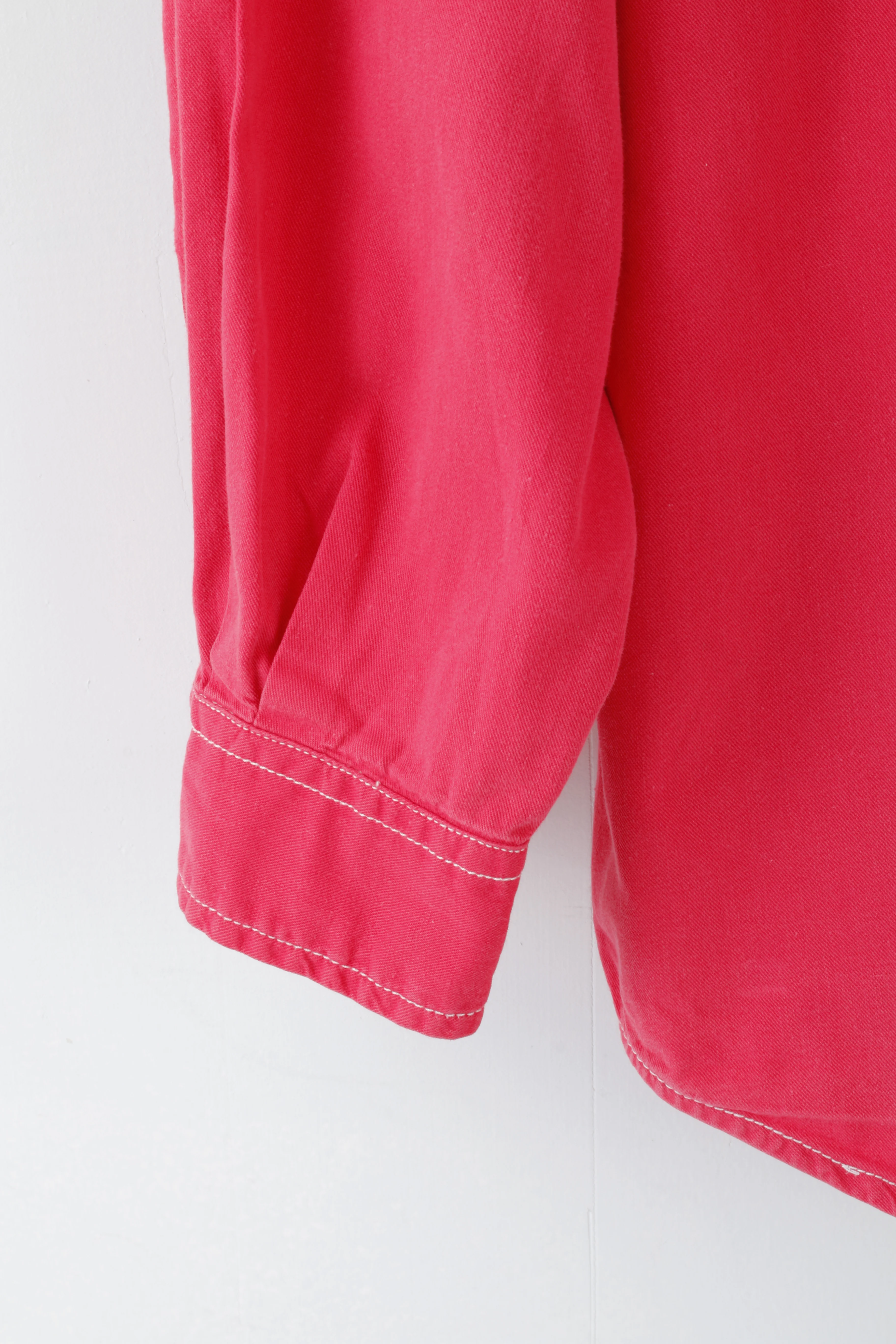 Trader Mens XL Casual Shirt Pink Long Sleeve Cotton Buttoned Breast Pockets - Image 4