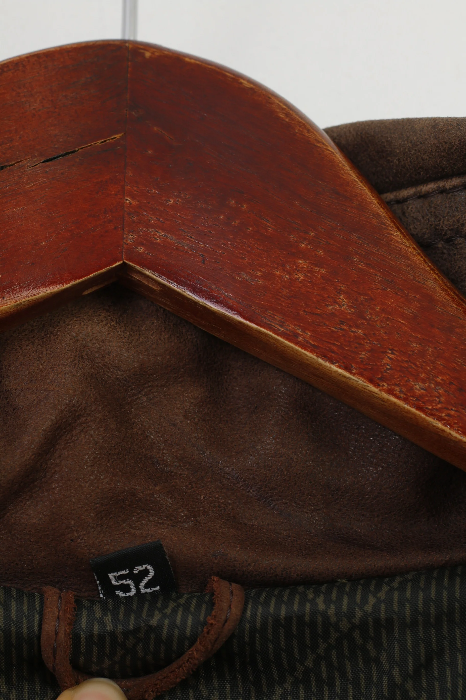 Trapper Men 52 L Leather Jacket Vintage Brown Full Zipper Collar Pockets Top - Image 6
