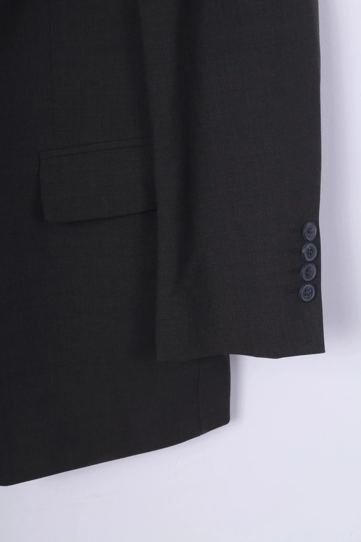 Travel Suit Comfort J.Philipp Mens 50 M Blazer Jacket Single Breasted Wool Black - Image 3