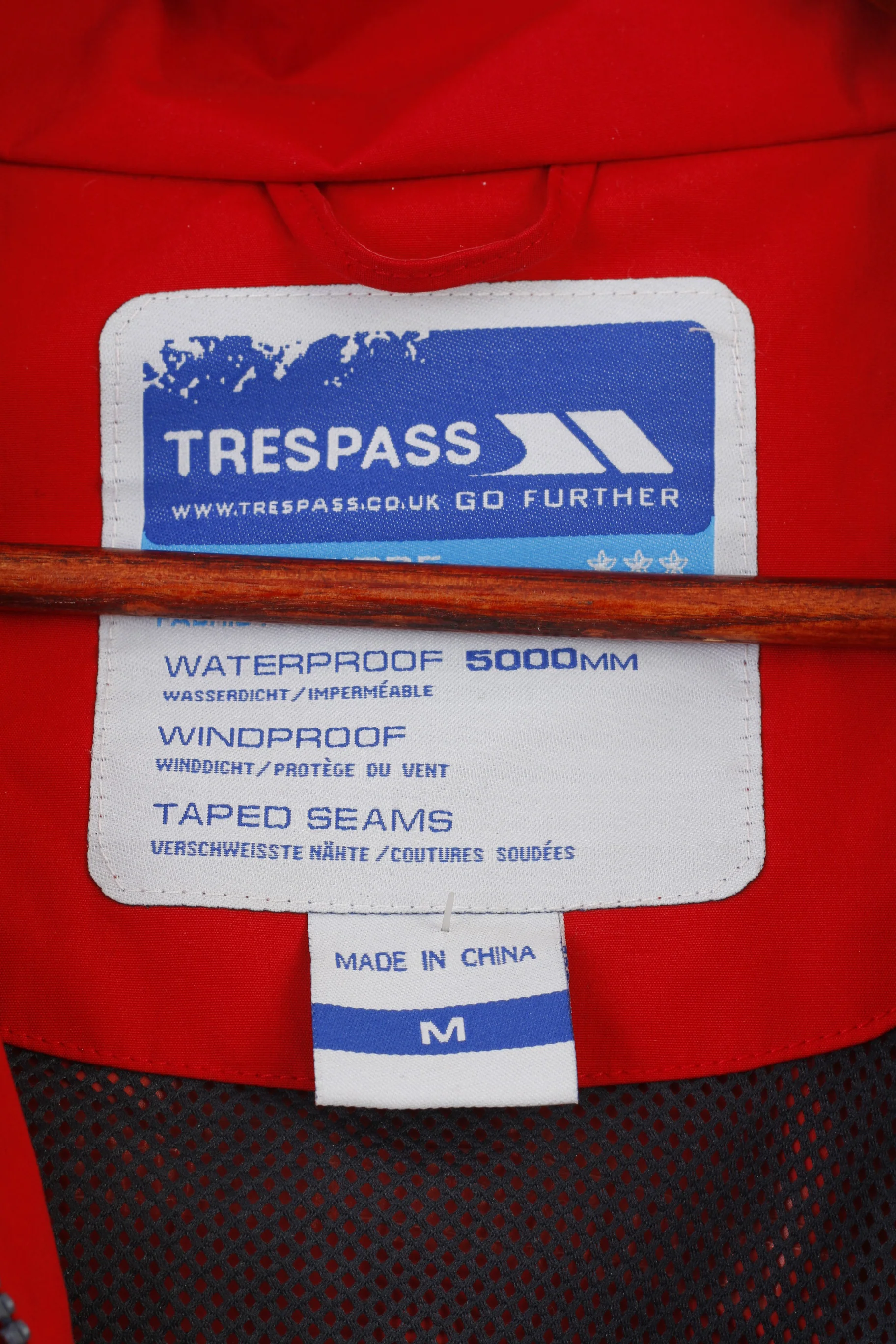 Trespass Woman M Jacket Red Full Zipper Waterproof Pockets Hood Vintage Top - Image 5