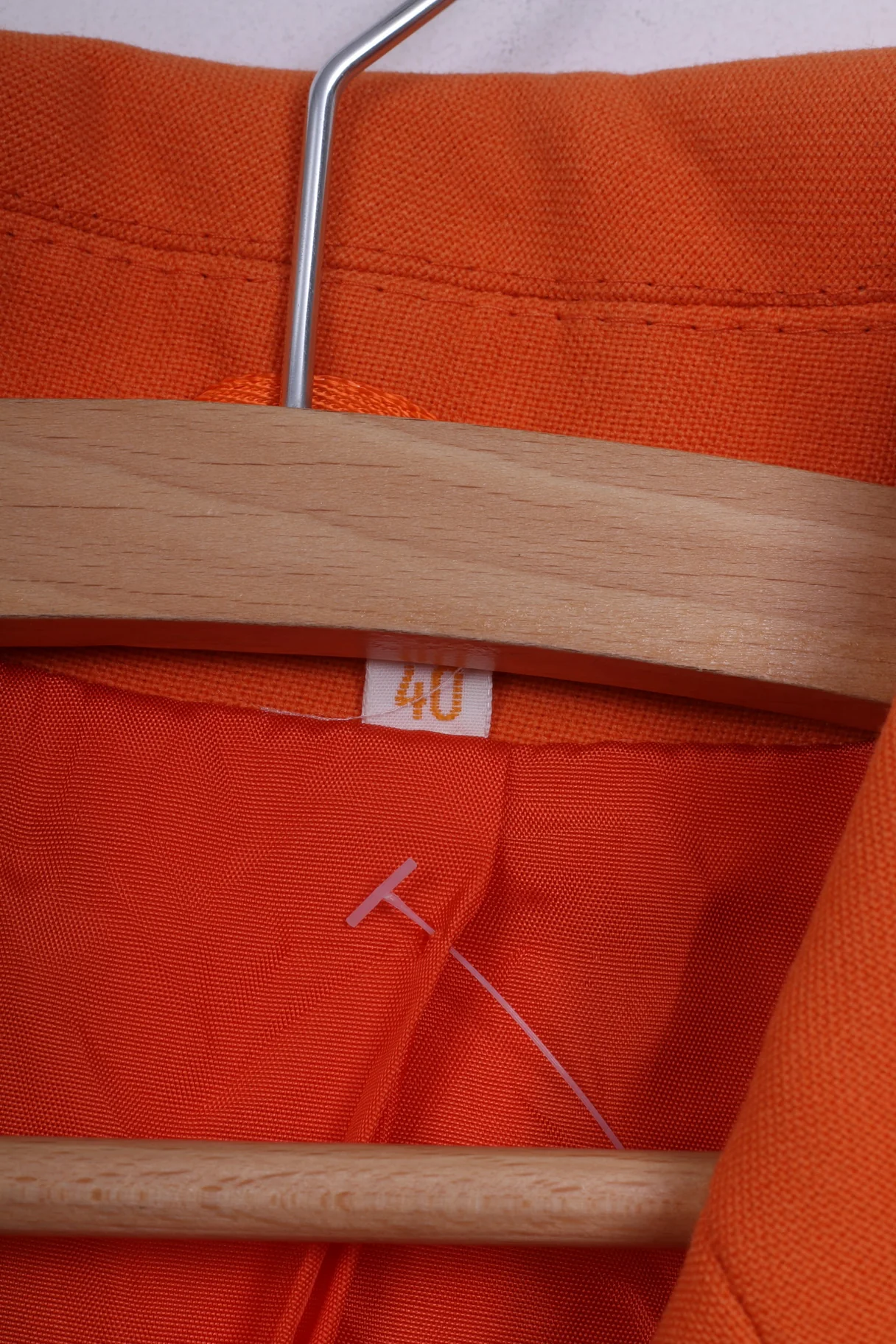 Trevira Womens 40 M Blazer Single Breasted Orange Jacket Vintage - Image 4