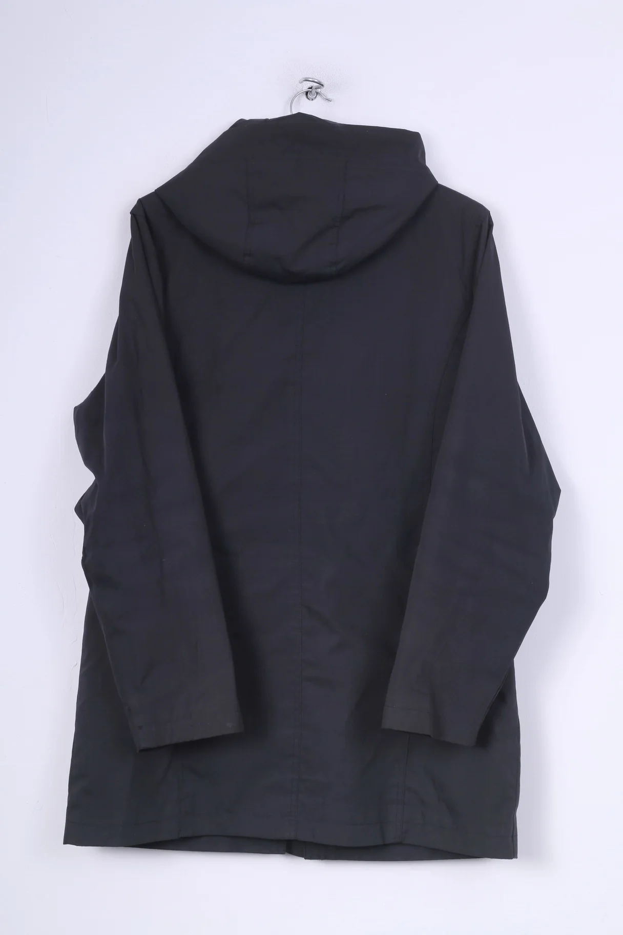 Tribute Womens L Jacket Hooded Casual Sportswear Full Zipper Navy Pocket Parka - Image 7