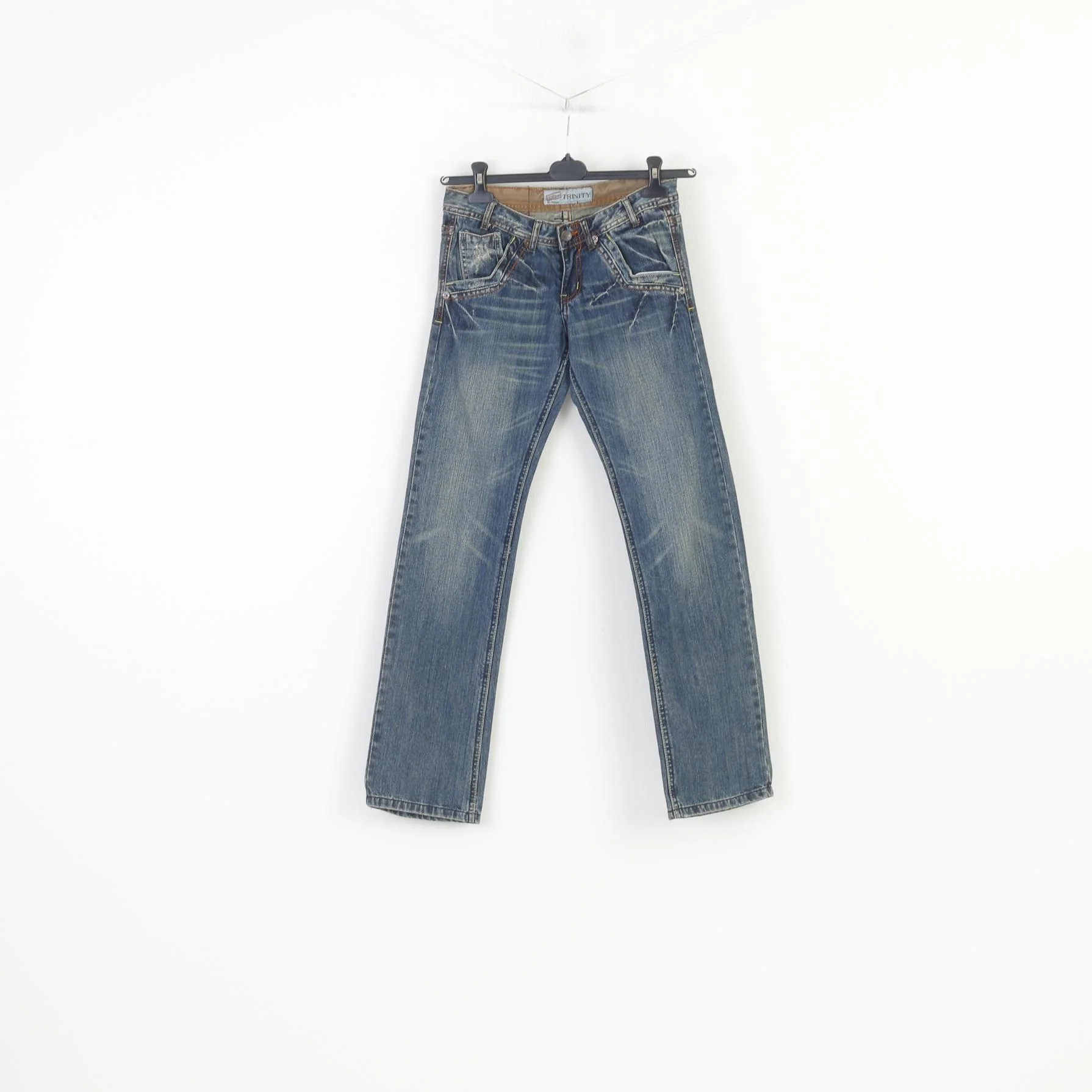 Trinity Women Trousers M Cotton Denim Light Blue Jeans Pants
