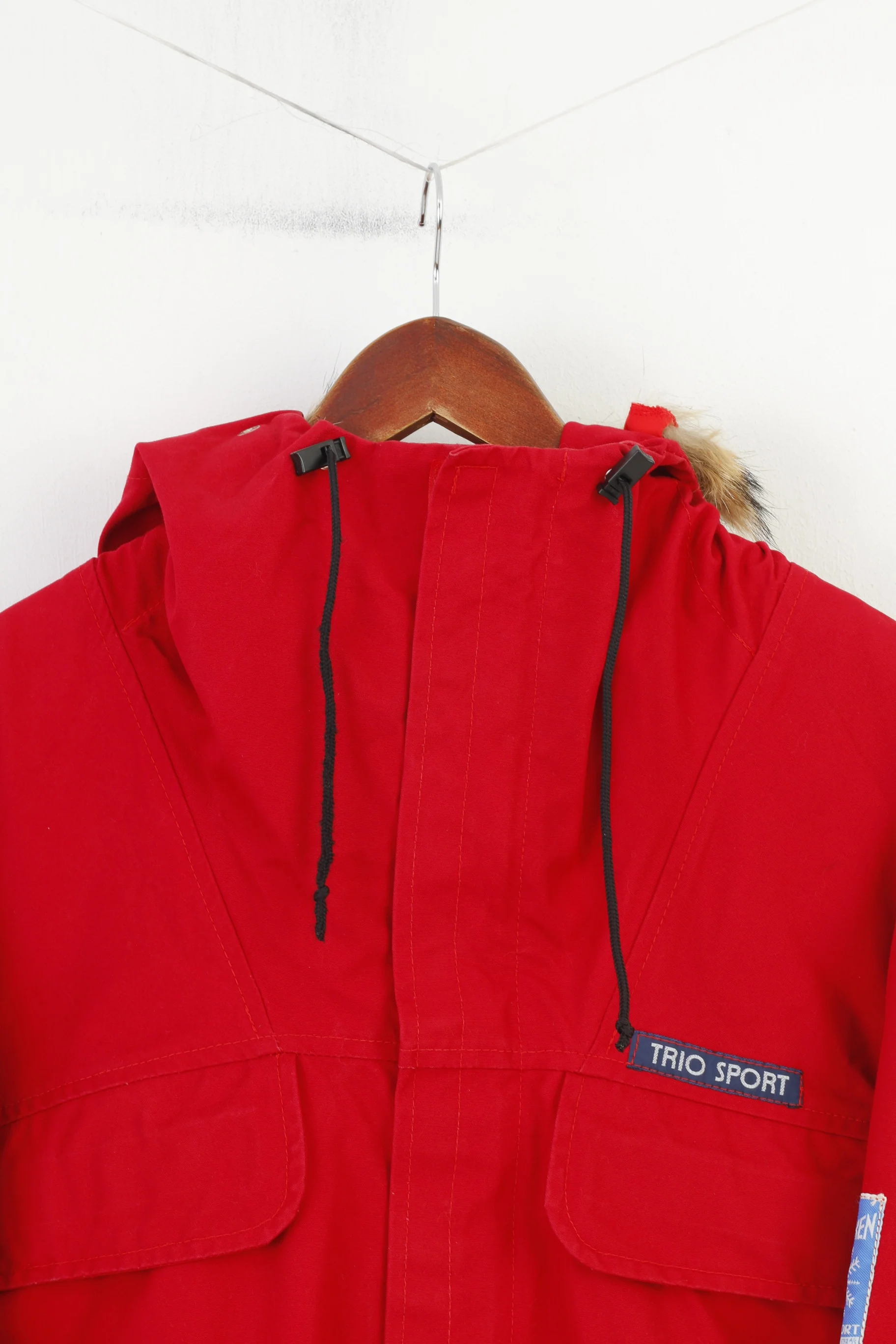 Trio Sport Men L Jacket Ren Norawy Anorak Full Zipper Hood Padded VintageTop - Image 2