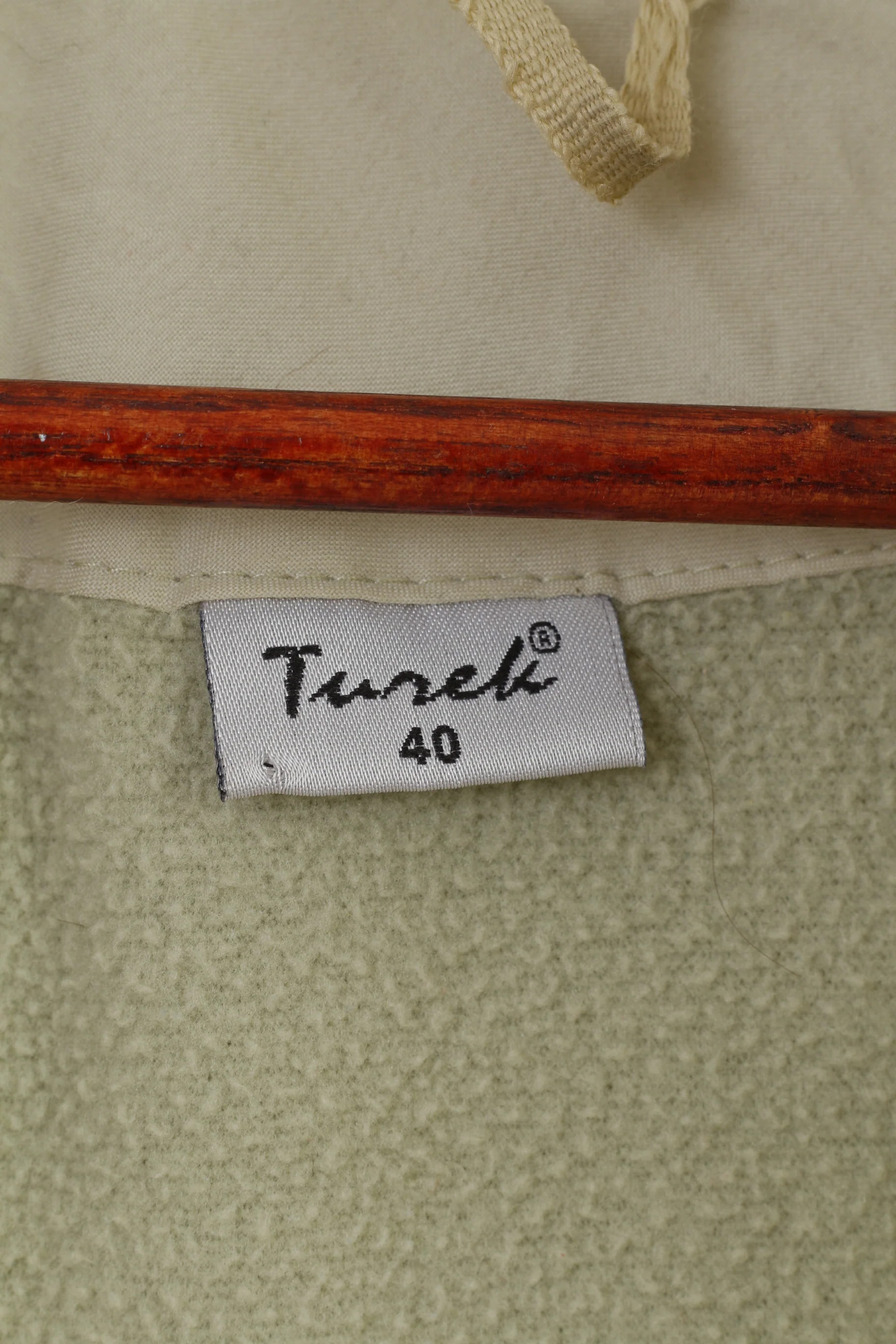 Turek Women 40 M Jacket Coat Padded Winter Beige Long Parka Full Zipper Vintage Top - Image 5
