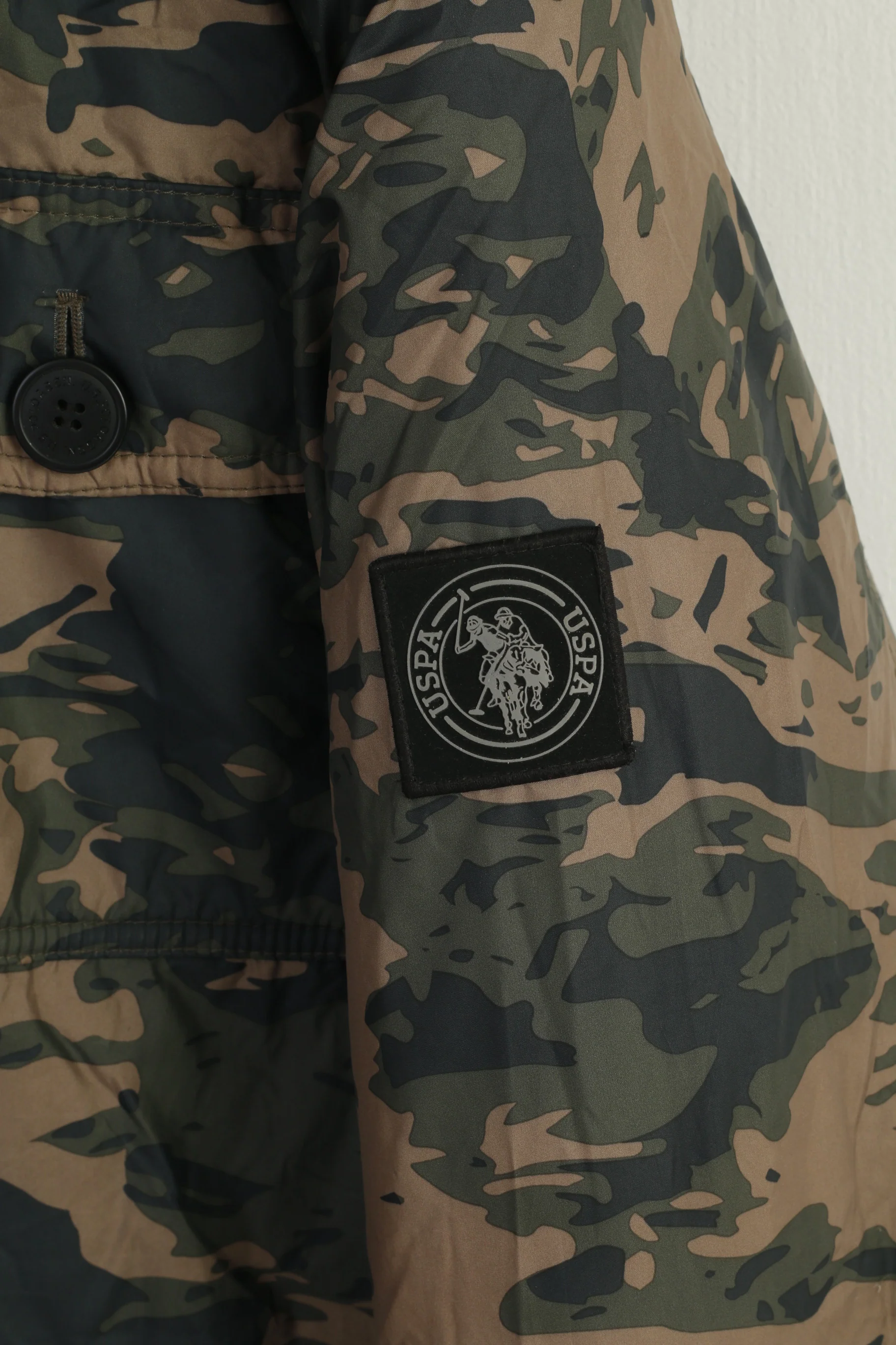 U.S. POLO ASSN. Men XL Jacket Green Camouflage Padded Hood Outdoor Parka - Image 6