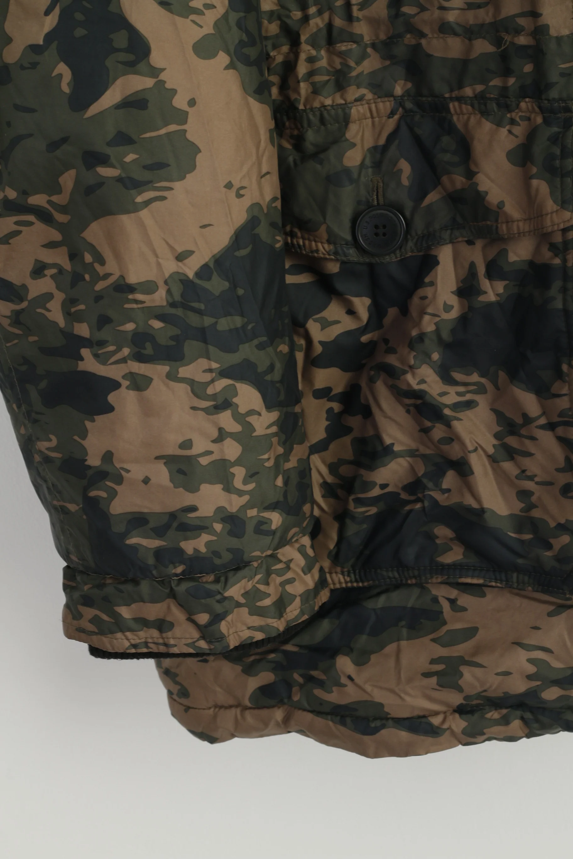 U.S. POLO ASSN. Men XL Jacket Green Camouflage Padded Hood Outdoor Parka - Image 8