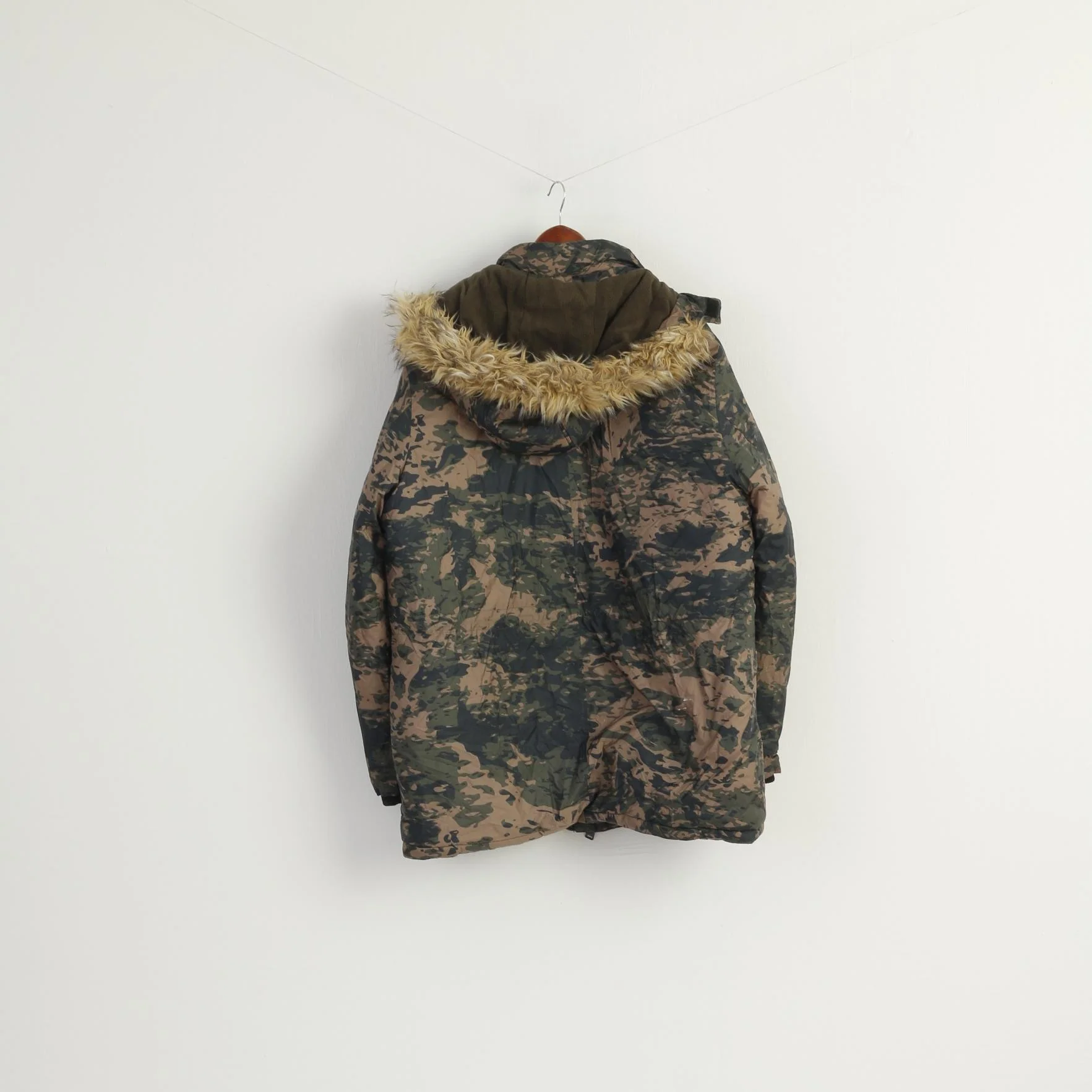 U.S. POLO ASSN. Men XL Jacket Green Camouflage Padded Hood Outdoor Parka - Image 9