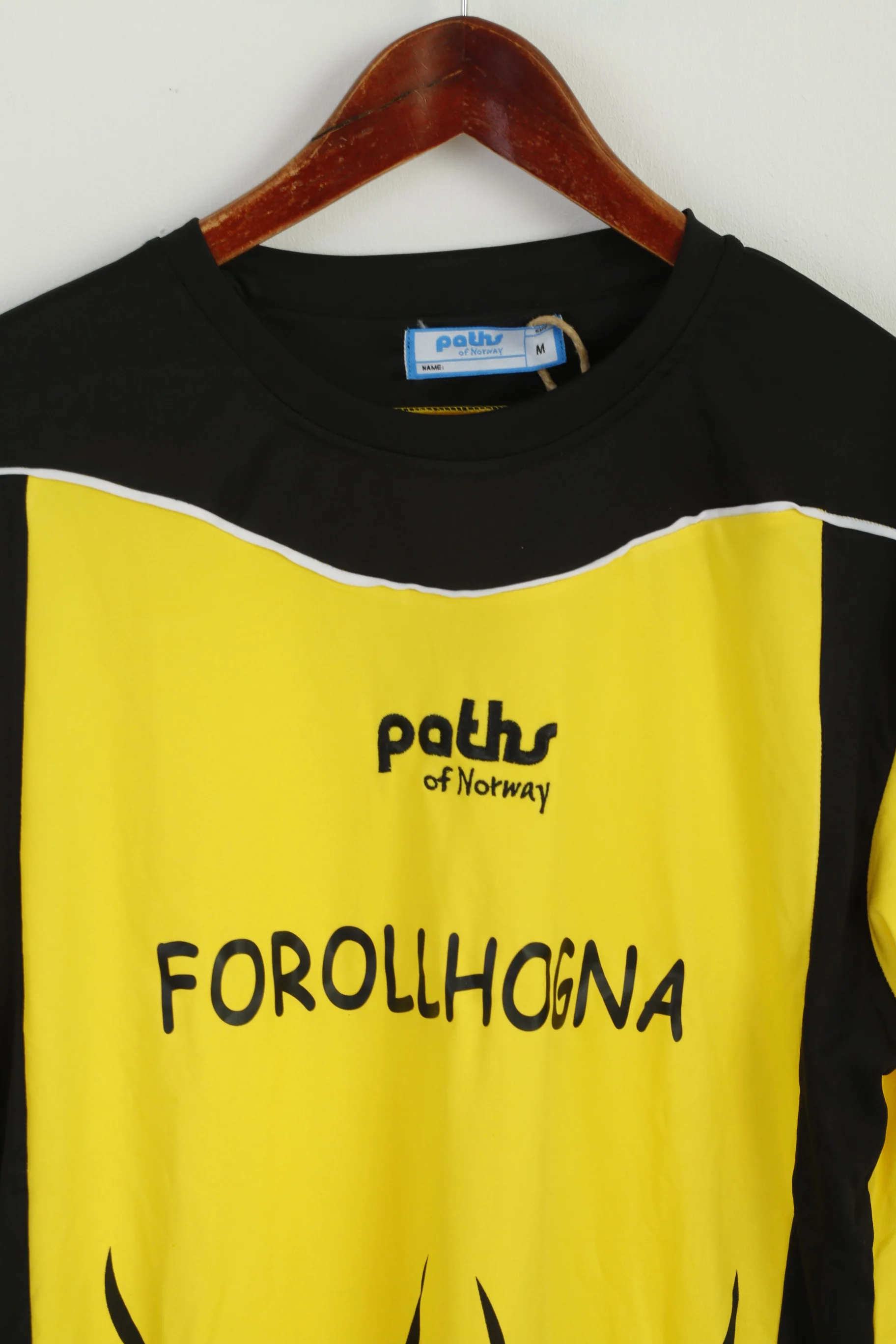 New Paths of Norway Men M Shirt Yellow Jersey Sportswear Top - Image 2