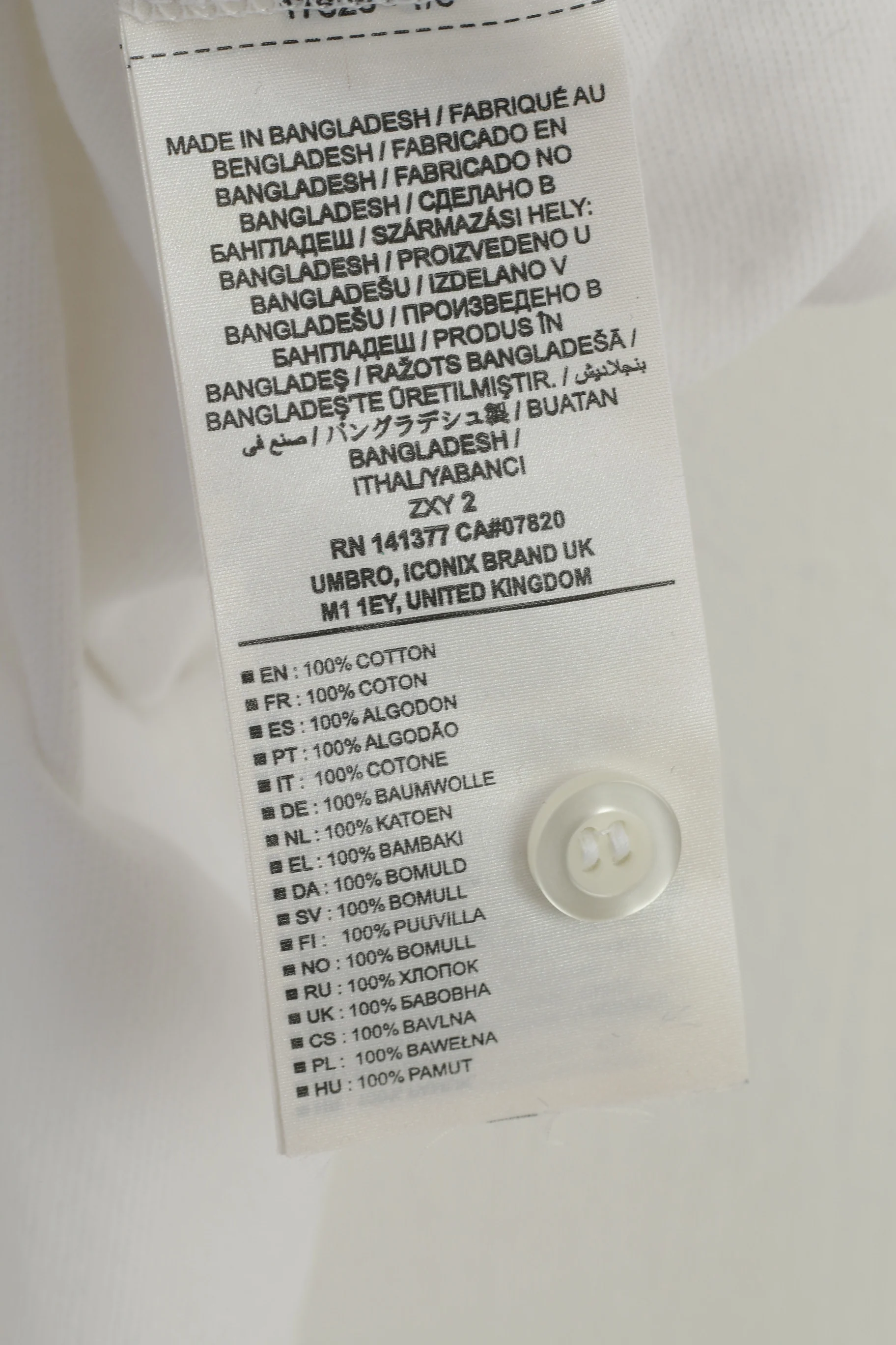 Umbro Men L Polo Shirt Collar White Cotton England Short Sleeve Top - Image 6