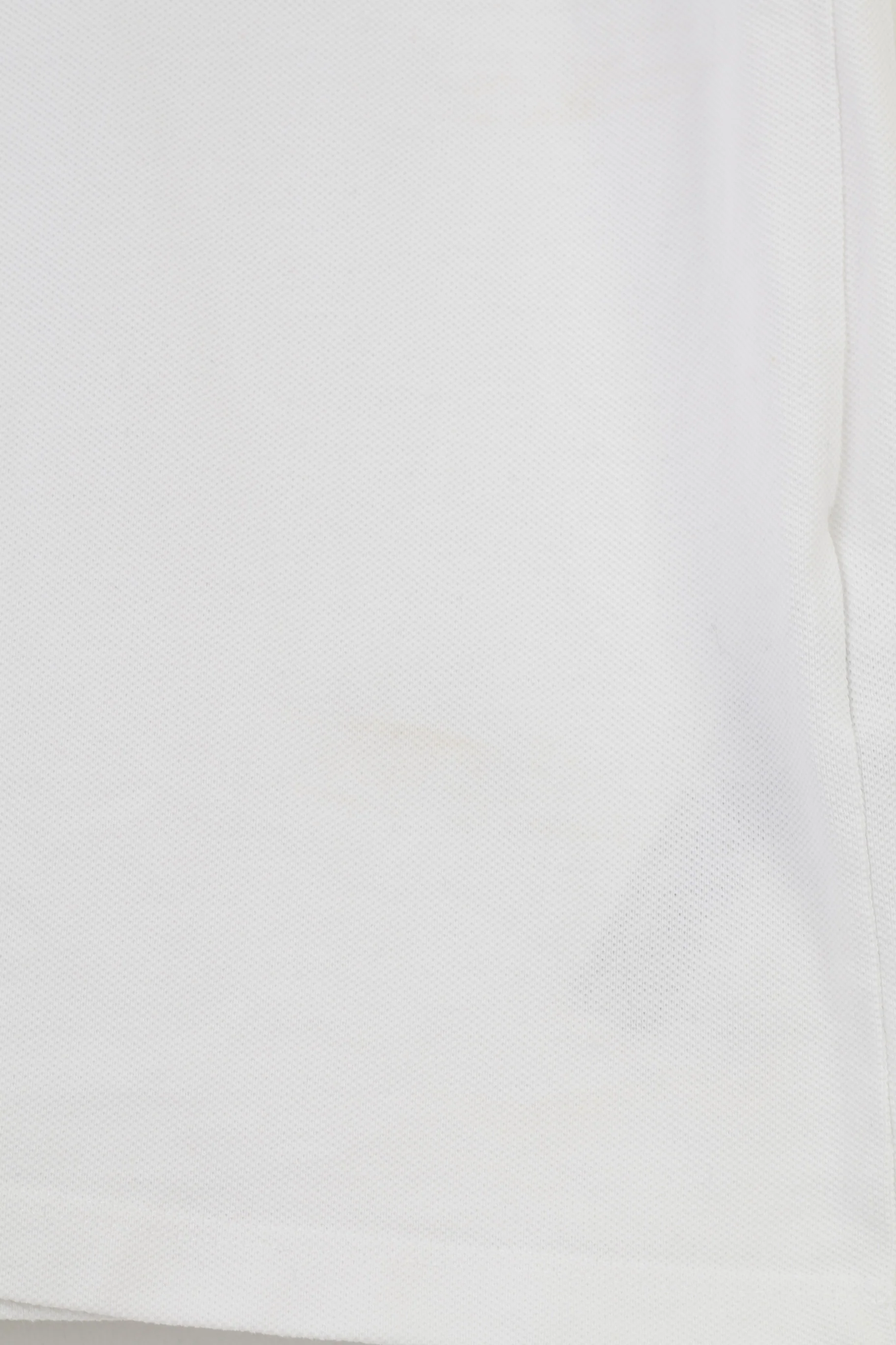 Umbro Men L Polo Shirt Collar White Cotton England Short Sleeve Top - Image 7