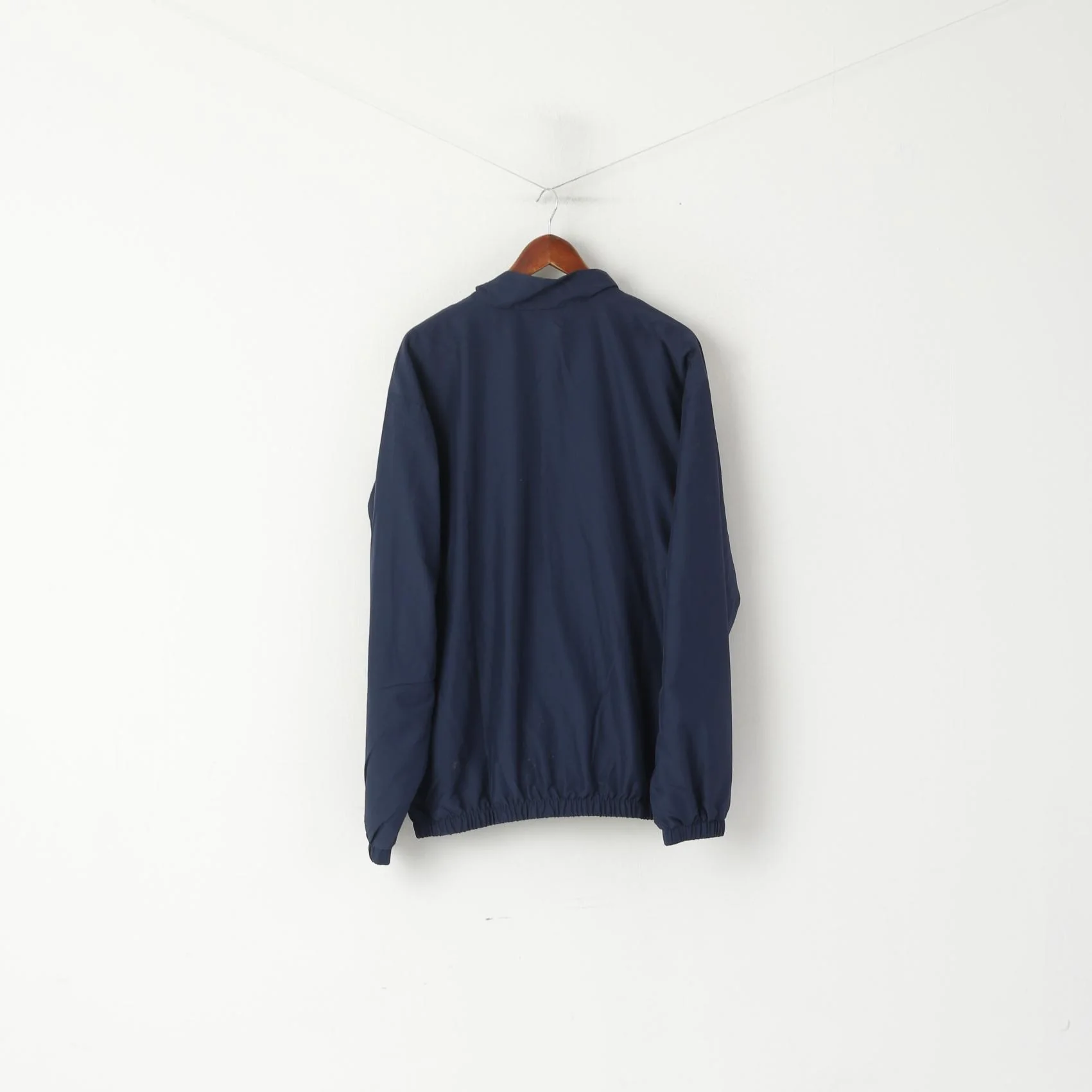 Umbro Men XL Jacket Navy Activewear Mesh Lined Retro Full Zipper Football Top - Image 7